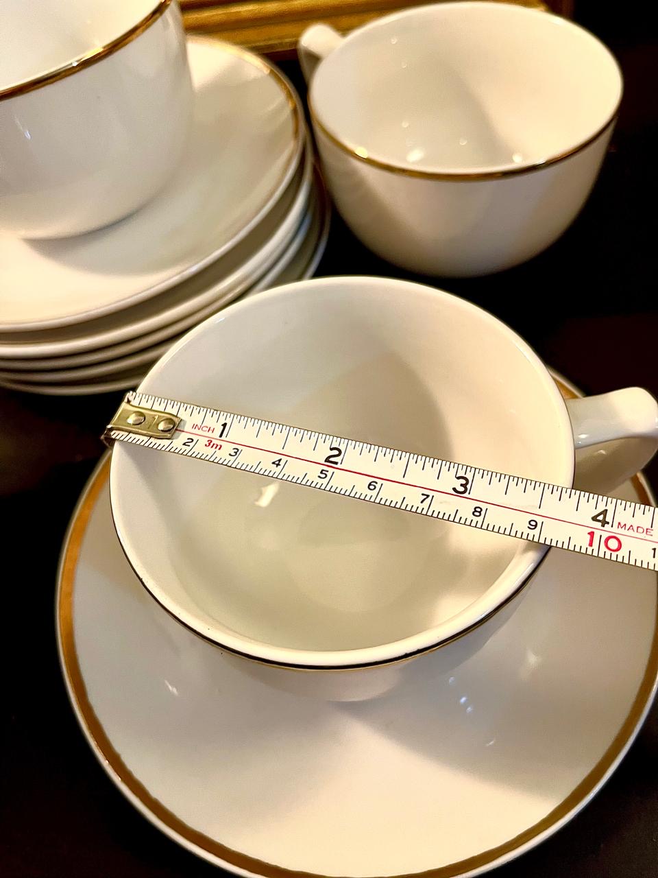 Royal Worcester Gold Rim Fine Bone China Tea Set – 10 Piece