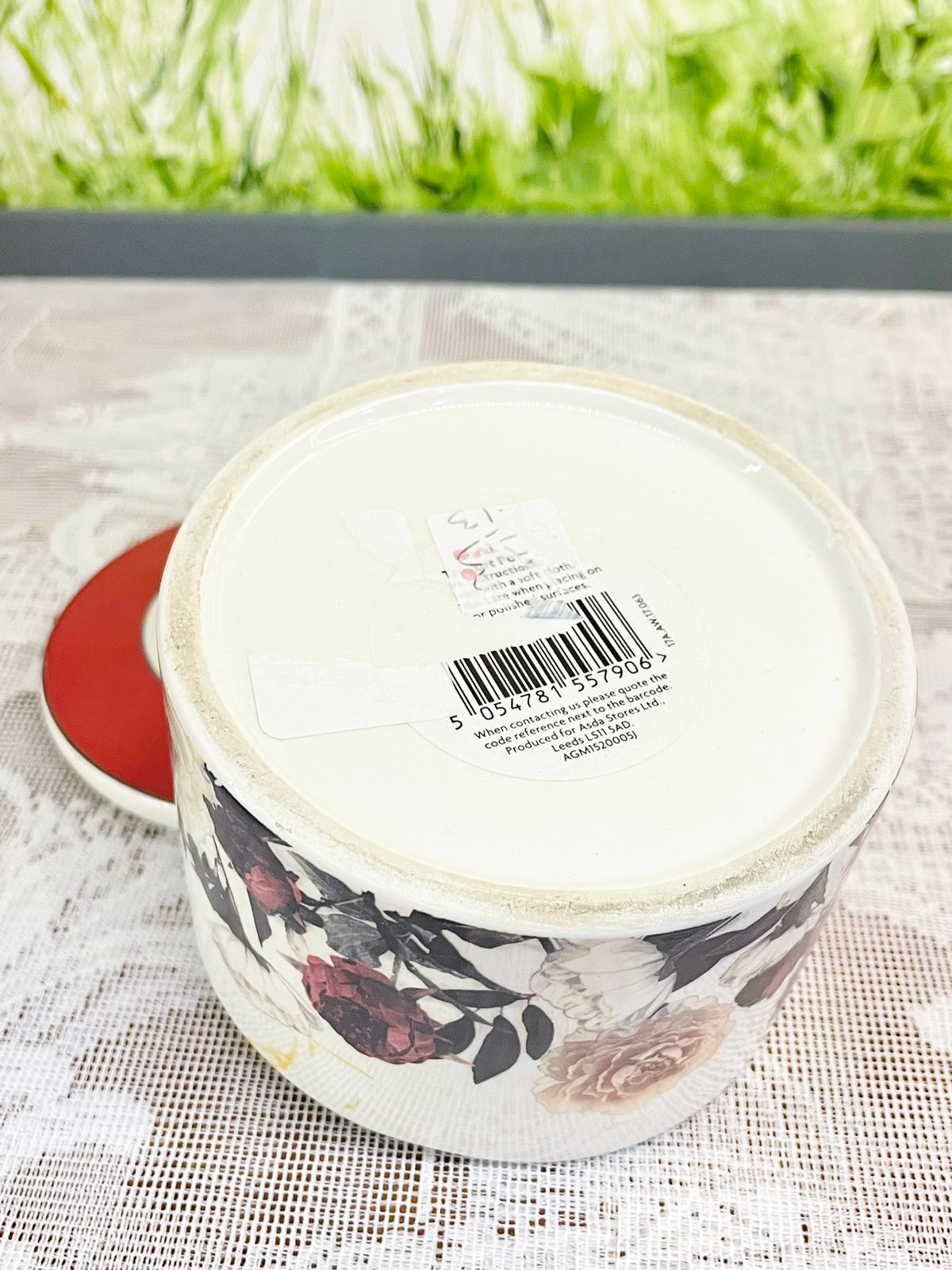 Floral Ceramic Lidded Storage Jar