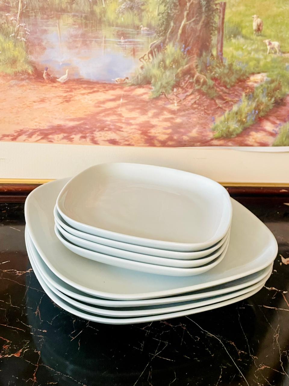 IKEA White Porcelain Square Dinner Plate Set – Set of 8 (Made in Turkey)