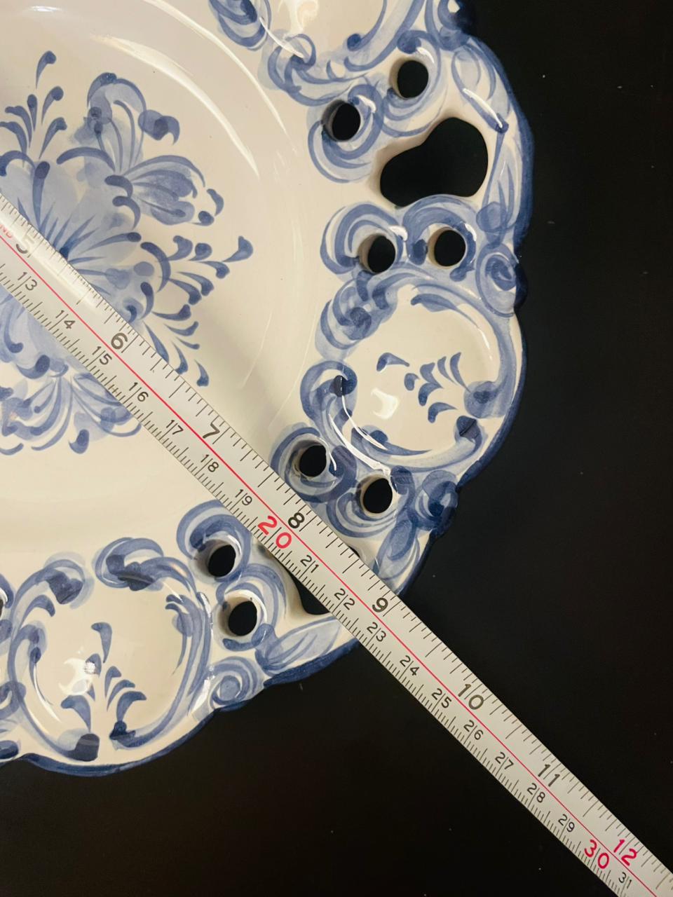 Vista Alegre Portugal Blue White Pierced Plate 9 Inch