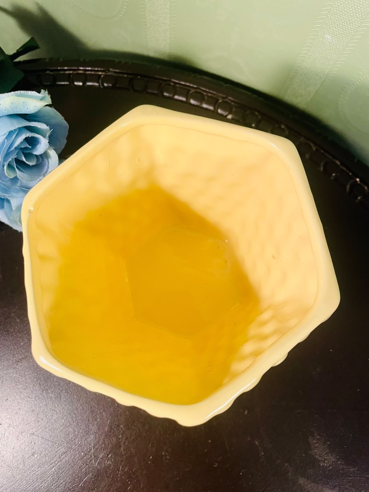 Yellow Textured Ceramic Square Plant Pot – 4 Inch