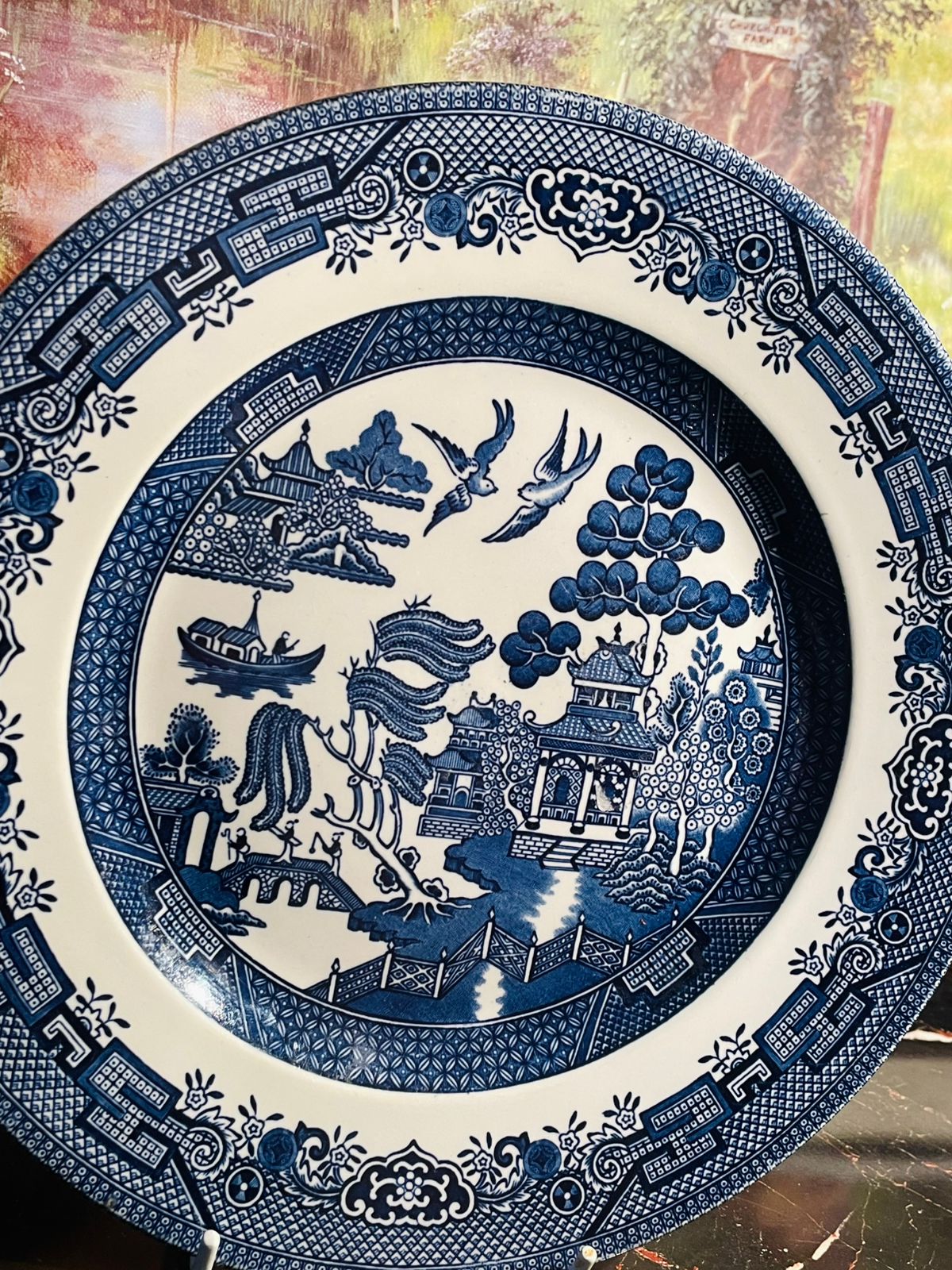 Vintage Large Churchill England Blue Willow decor Plate