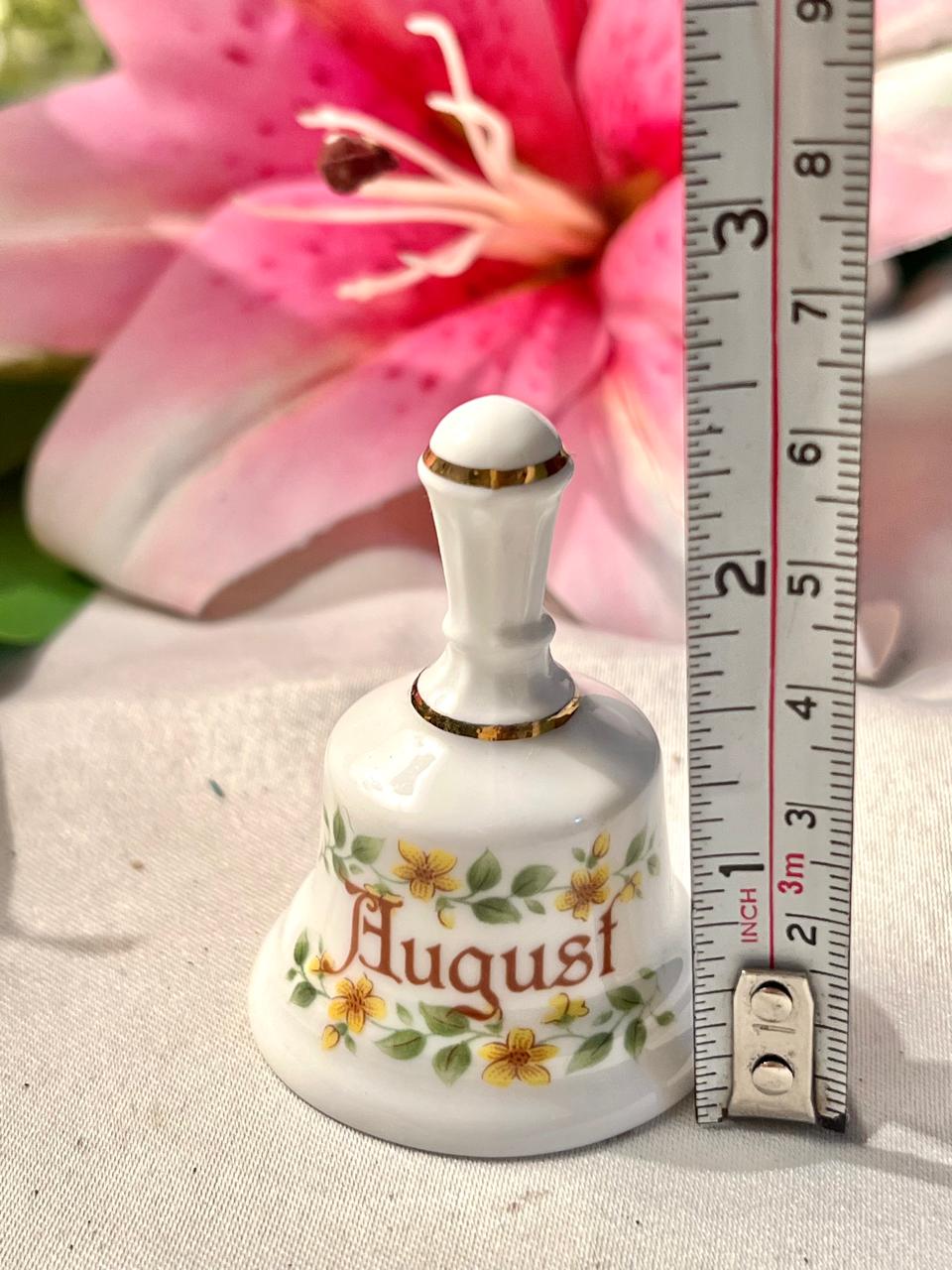 August Floral Fine Bone China Souvenir Bell – 2.5