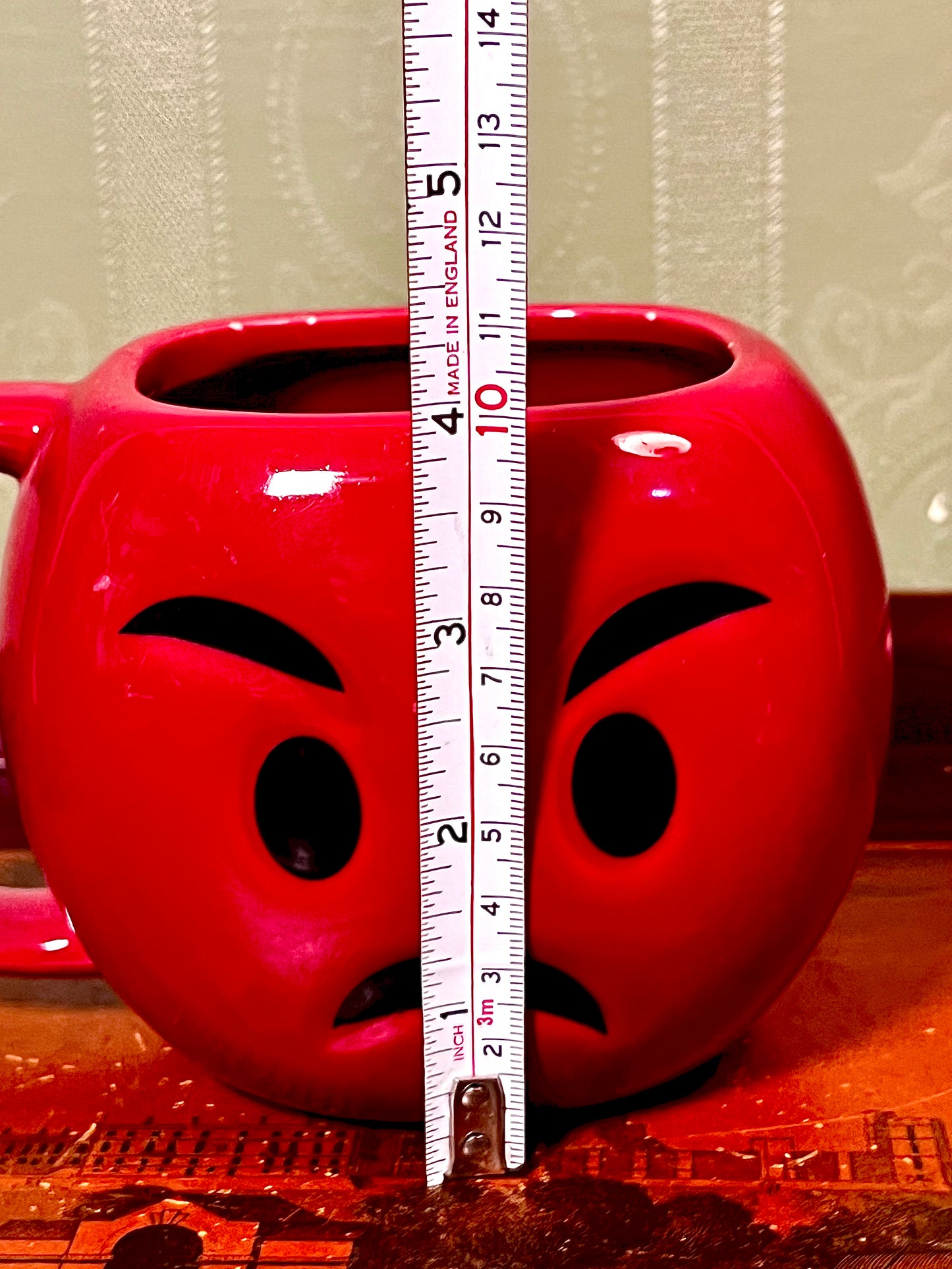 Red Sad Face Emoji Ceramic Mug 10cm Novelty Cup