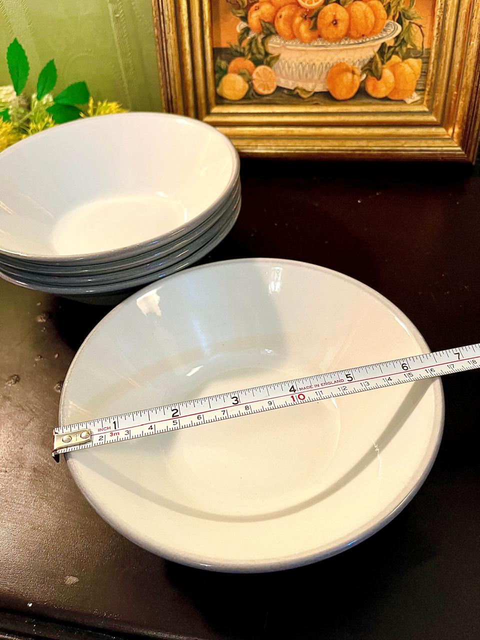 Vintage White Cereal Bowls Set of 5 – 6 Inch Minimalist Ceramic