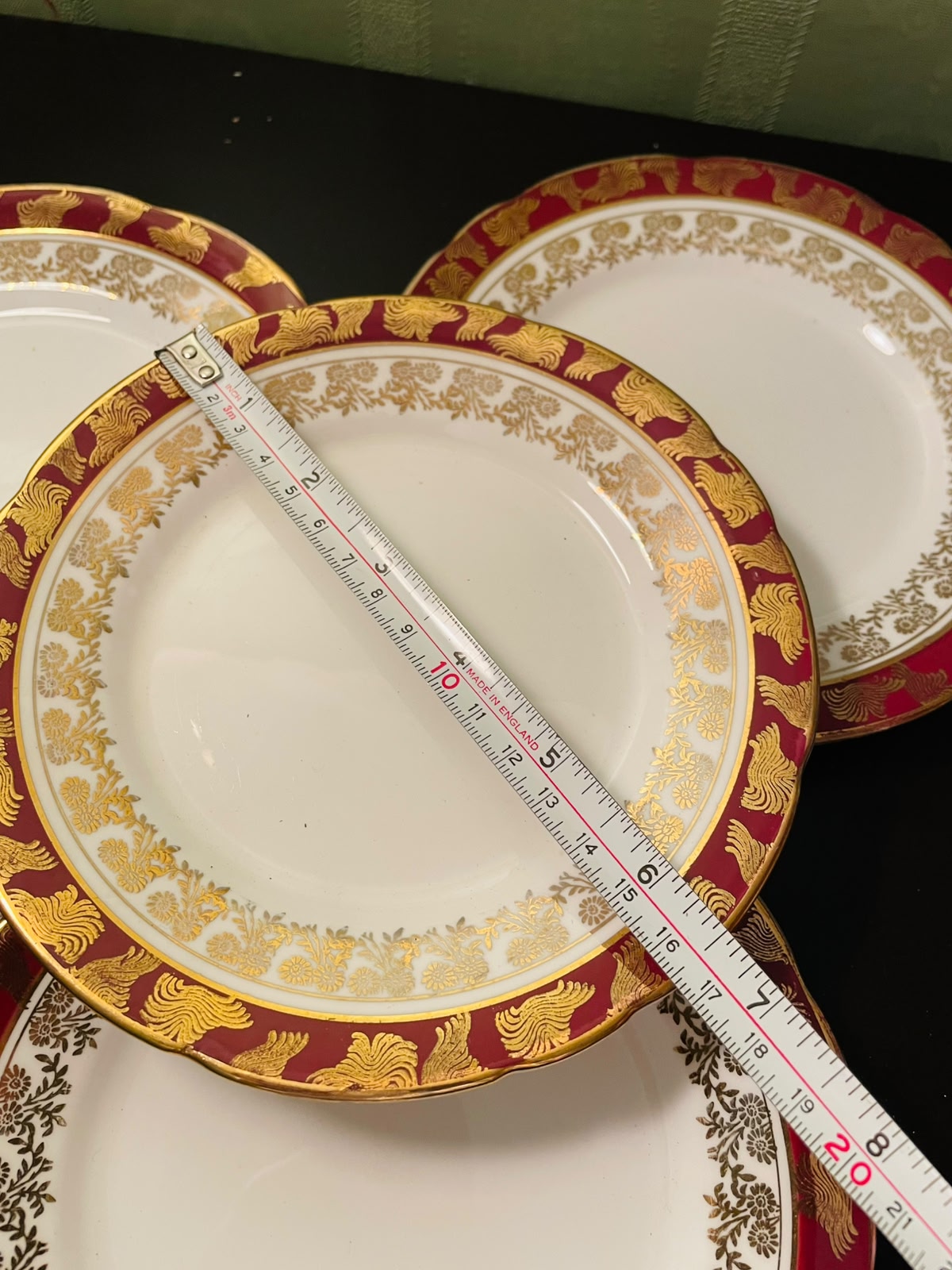 Royal Standard Red Gold Bone China Side Plates Set of 4