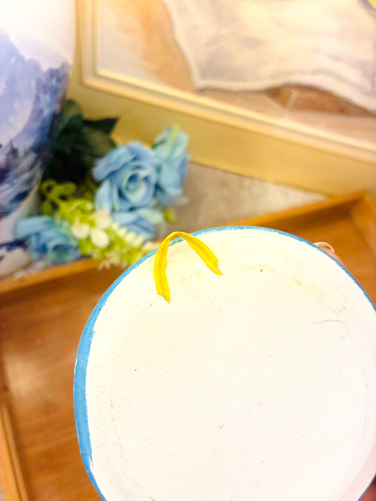 Santorini Decorative Plate – Hand-Painted Dog in Shoe Design, 3.5 inches