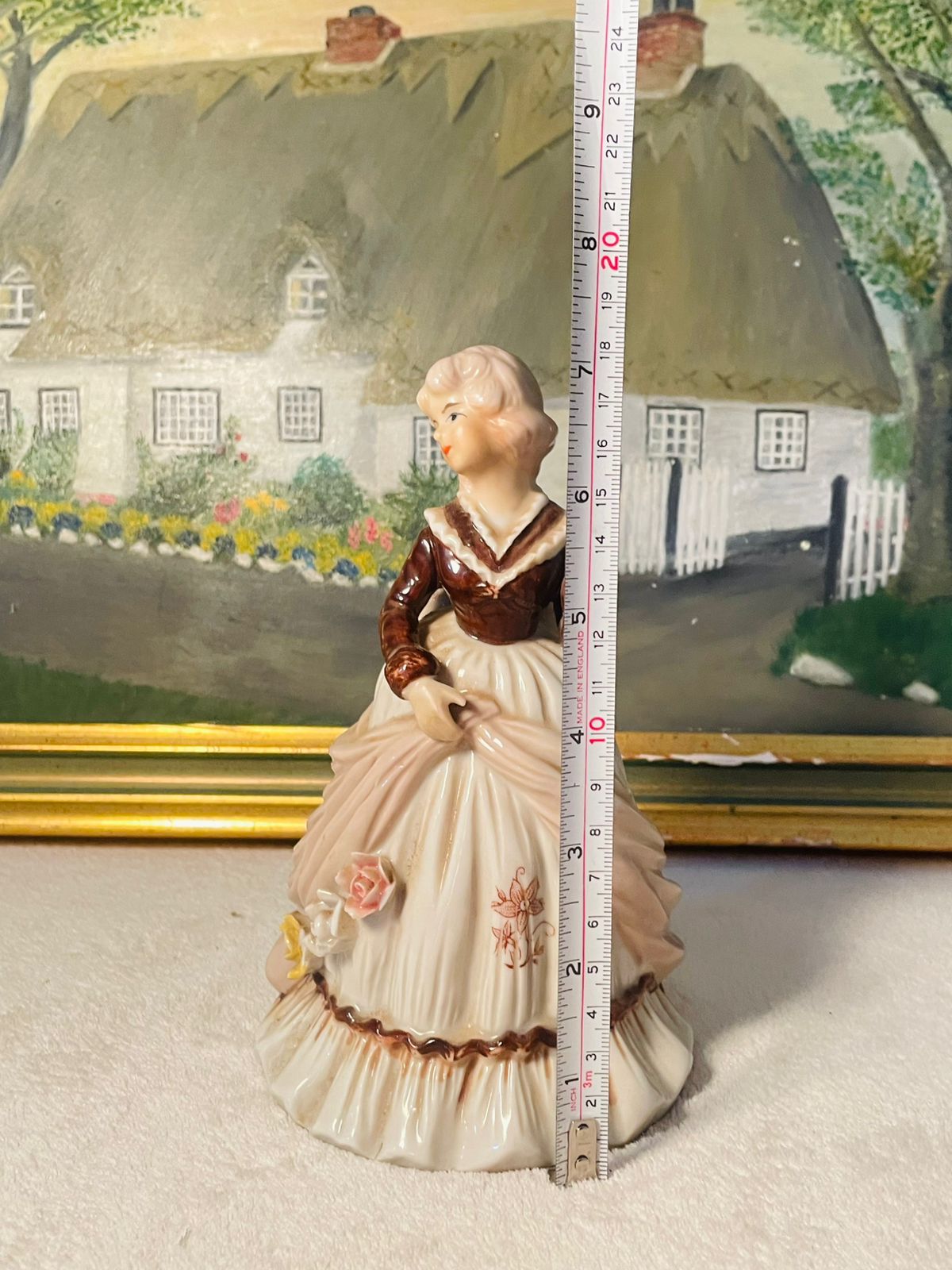 Vintage Porcelain Wind-Up Musical Figurine – Victorian Lady