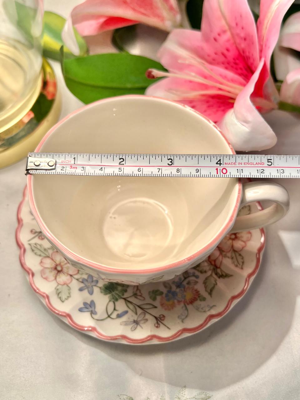 Myott Meakin Spring Fields Floral Soup Cup & Saucer Set 2 Piece