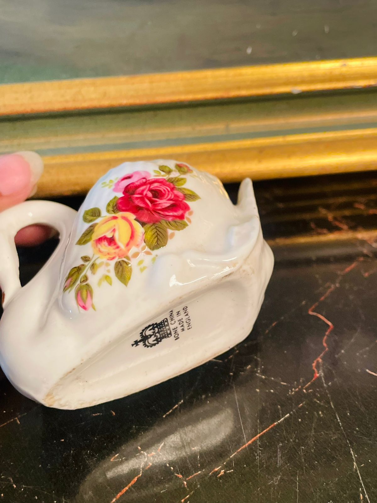 Royal Crown Fine Bone China Mini Decorative Pitcher – “Old Country Roses” Design – England