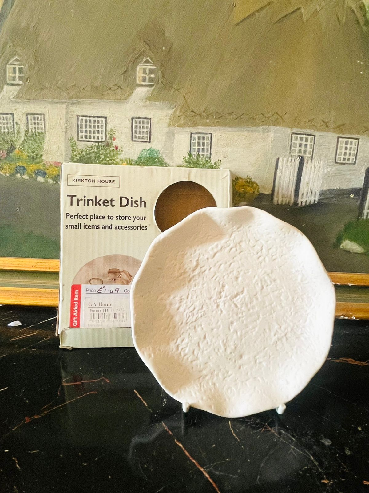 kirkton house trinket dish, ceramic jewellery plate, minimalist decor dish, hand painted pottery, neutral home accessories, aesthetic trinket holder, british homeware, textured white plate, modern rustic decor, sunset kitchen finds