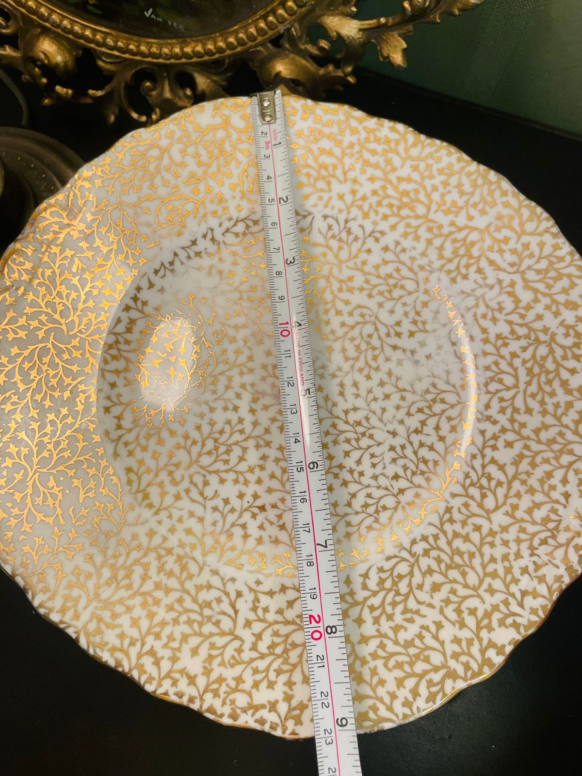 Crown Regent Bone China Gold Chintz Cake Plater England