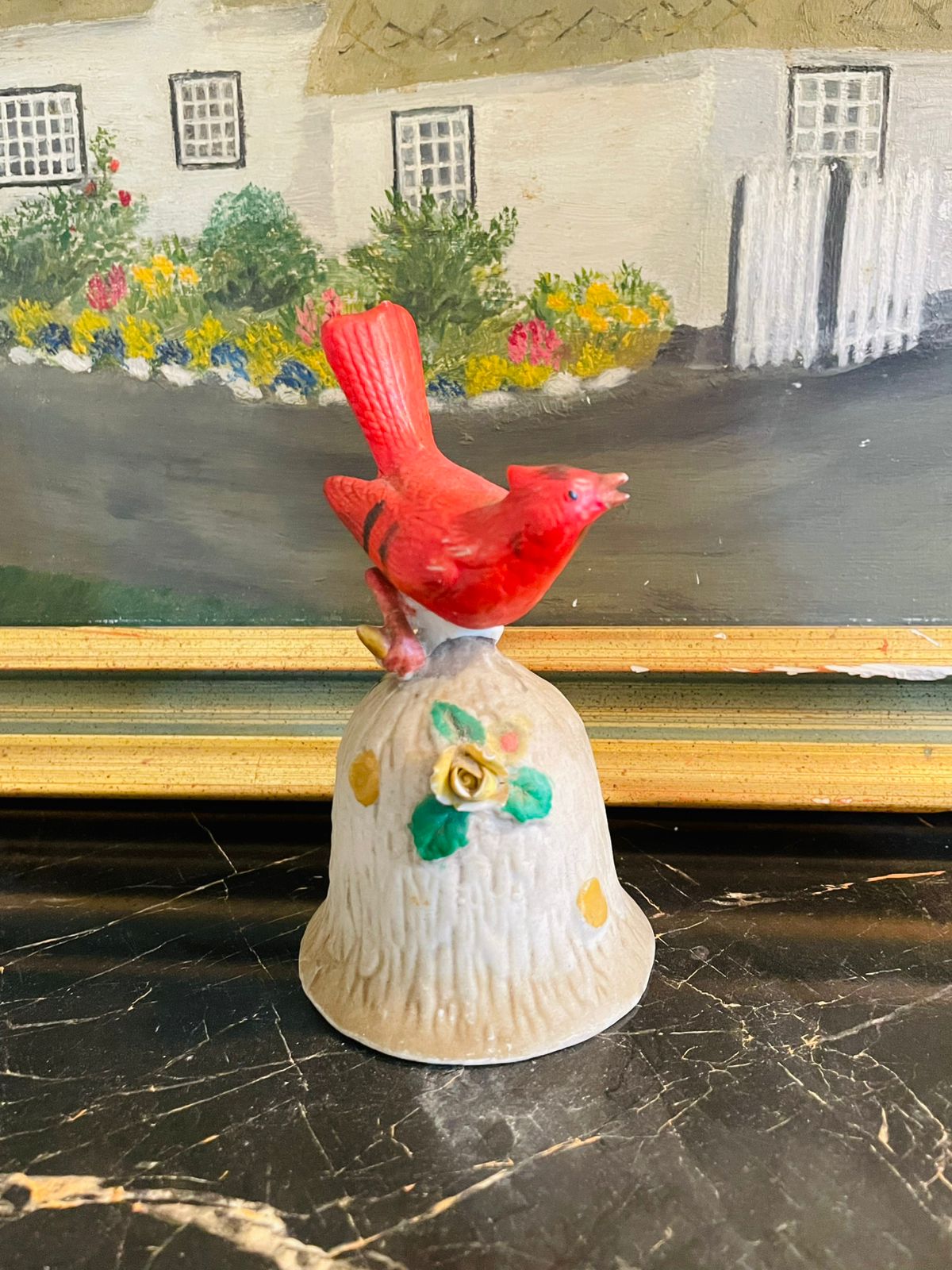 Vintage Towle Red Dove Bird Porcelain Bell – Flower Bell Collectible