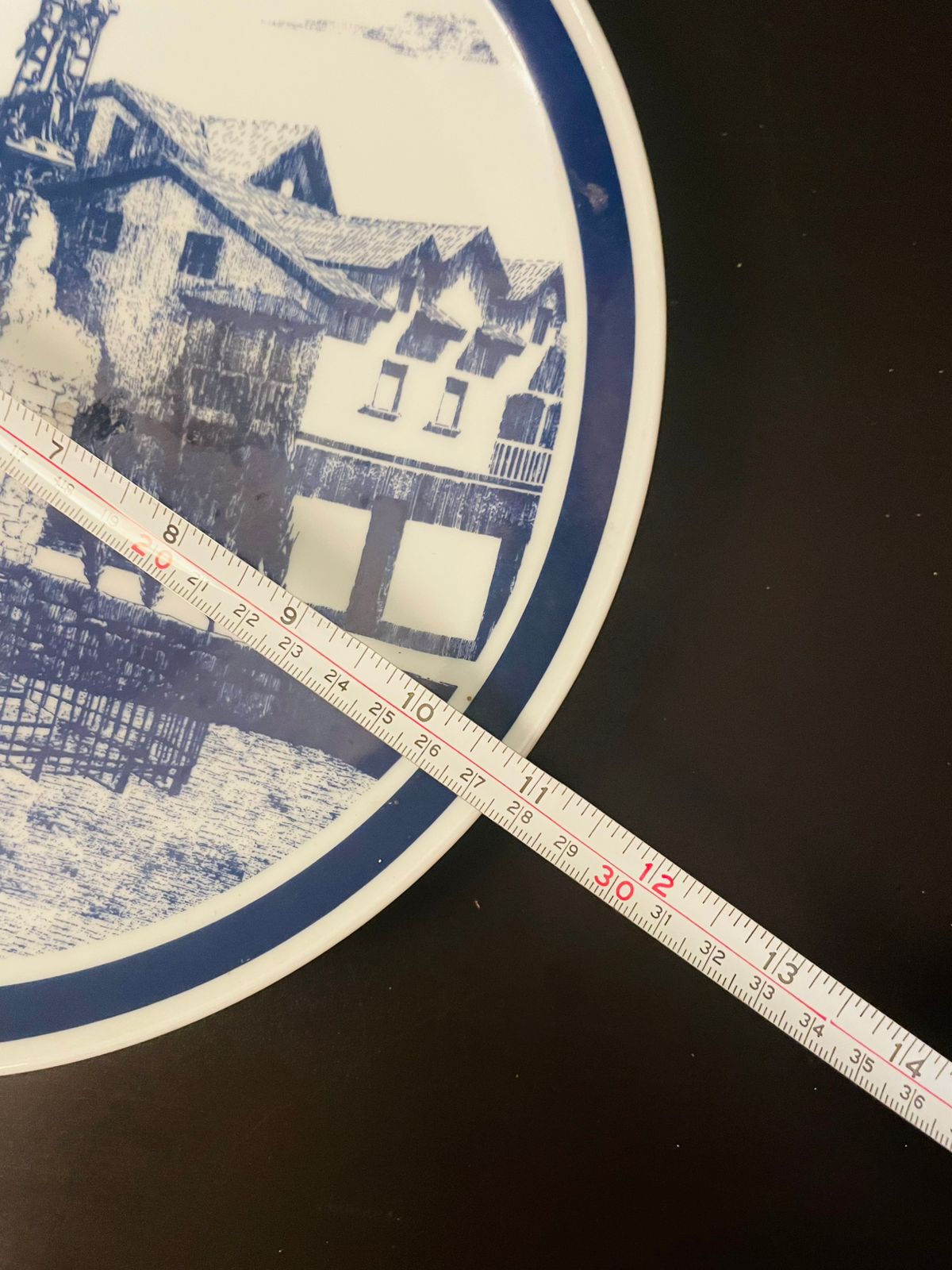 Blue White Crucero de Hío Cangas Decorative Plate 11 Inch
