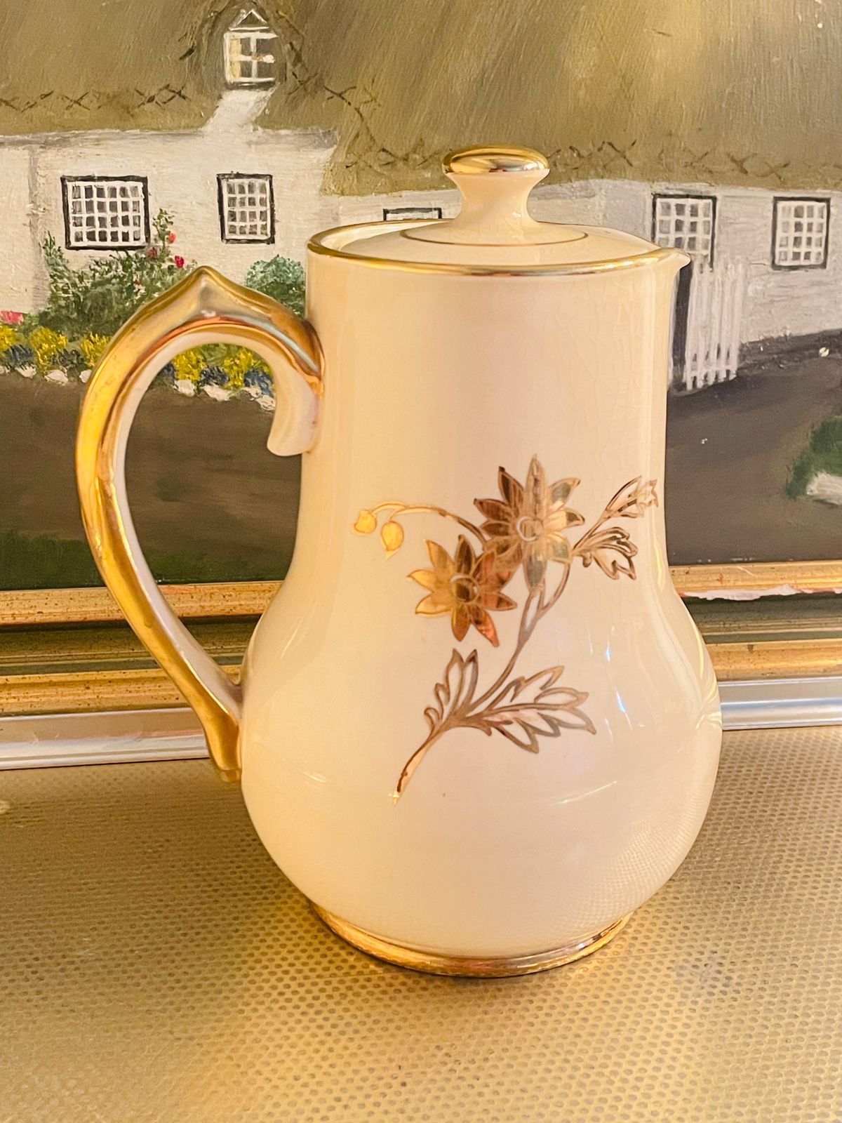 Antique Rudolstadt Germany Porcelain Jug – Yellow Daisy Floral | Vintage Collectible Pakistan
