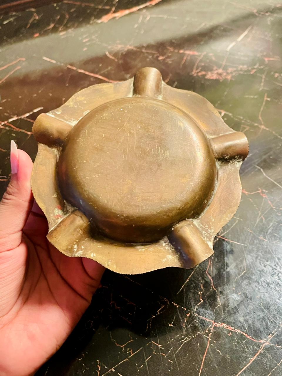 Vintage Solid Brass Ashtray – England