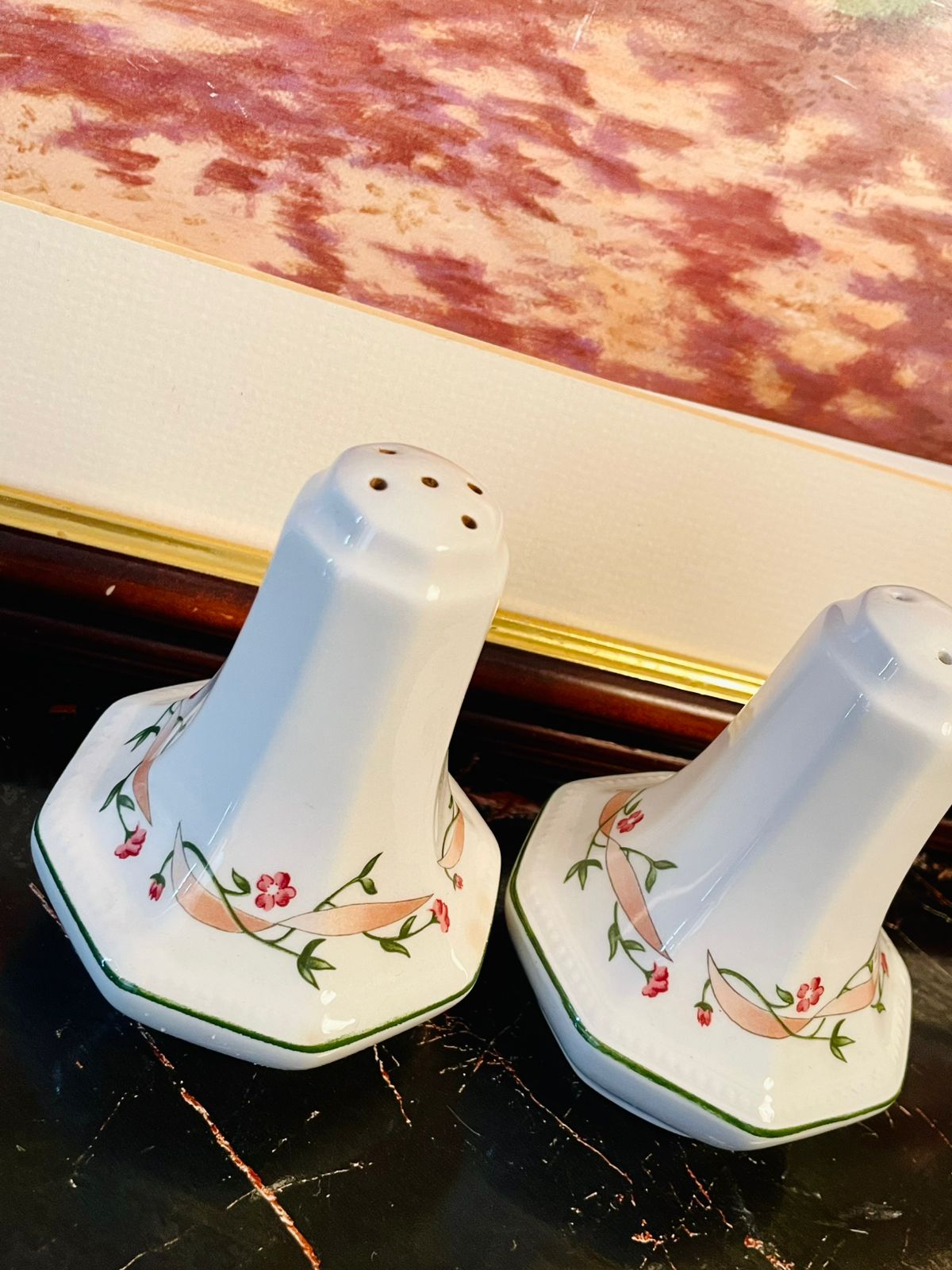 Johnson Bros Eternal Beau Salt & Pepper Shakers – England