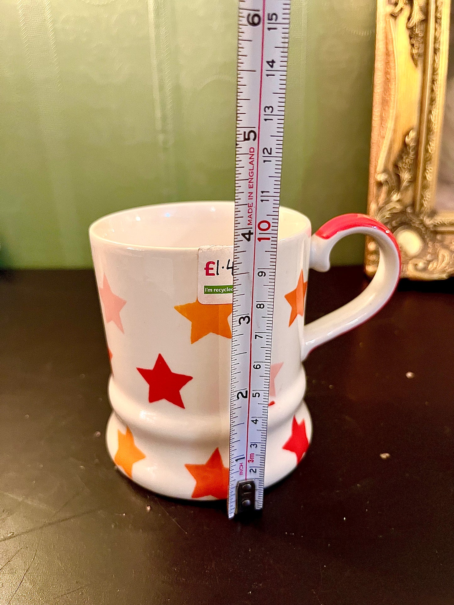 Orange Star Ceramic Mug – White Coffee Cup