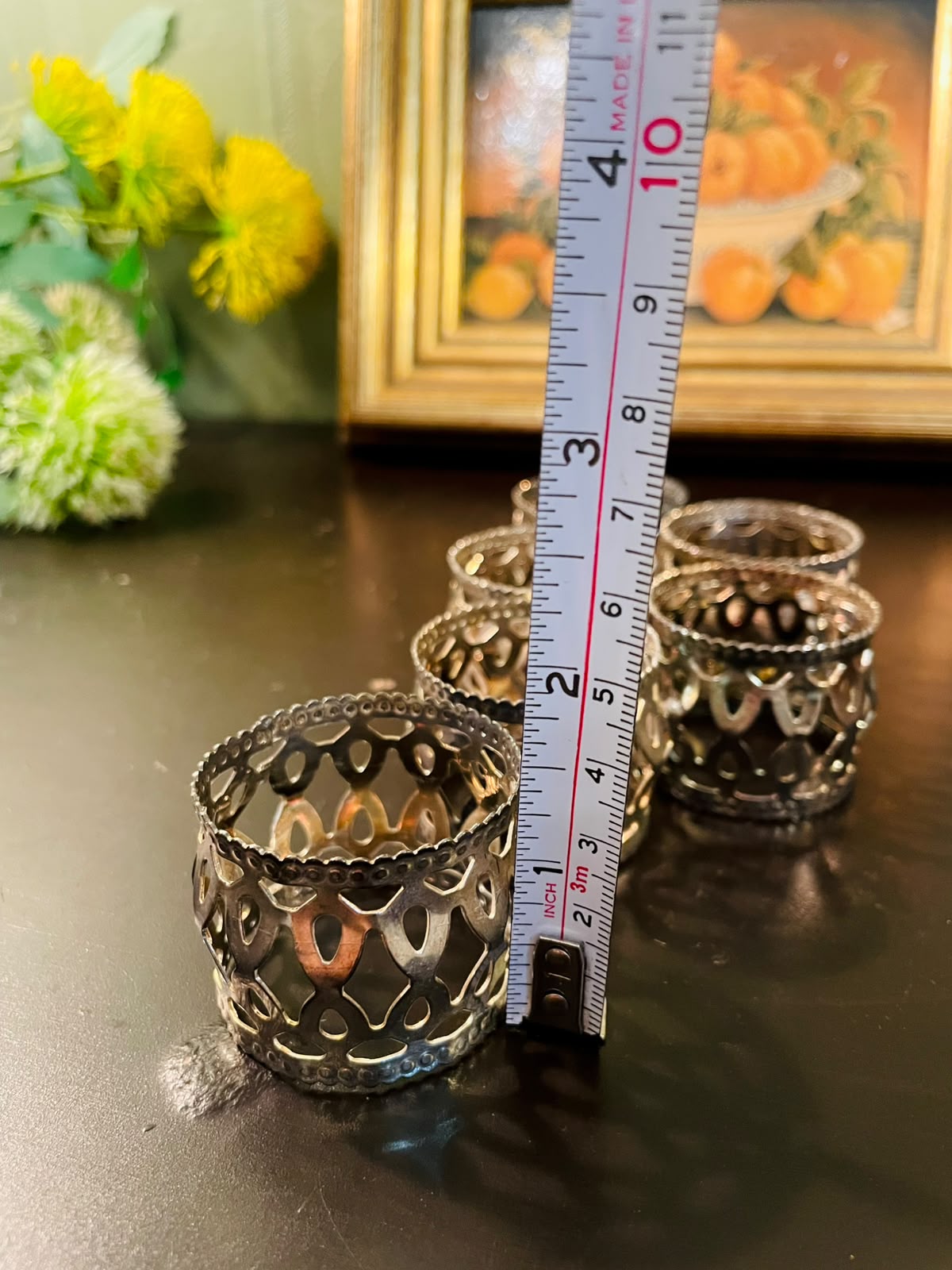 Vintage Silver-Plated Napkin Rings Set of 6 – 2 Inch