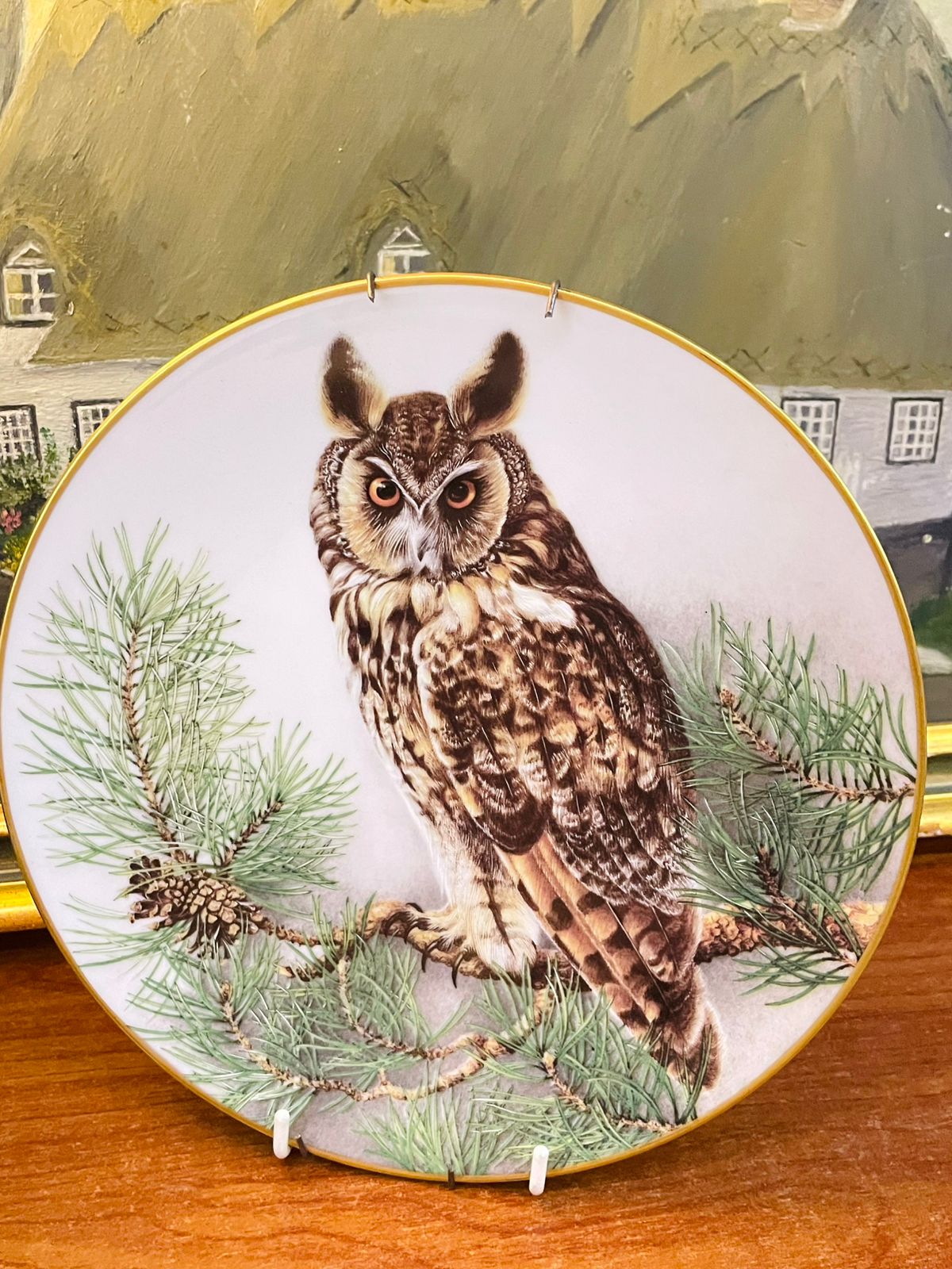 1984 “Long-Eared Owl” Plate | Wilhelm Buehler Limoges | 9" | Collector Edition