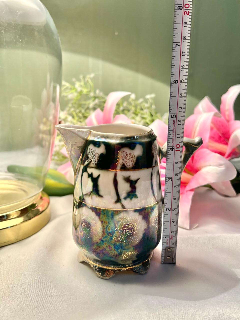 Multicolour Iridescent Ceramic Creamer Jug – 4.5 Inches