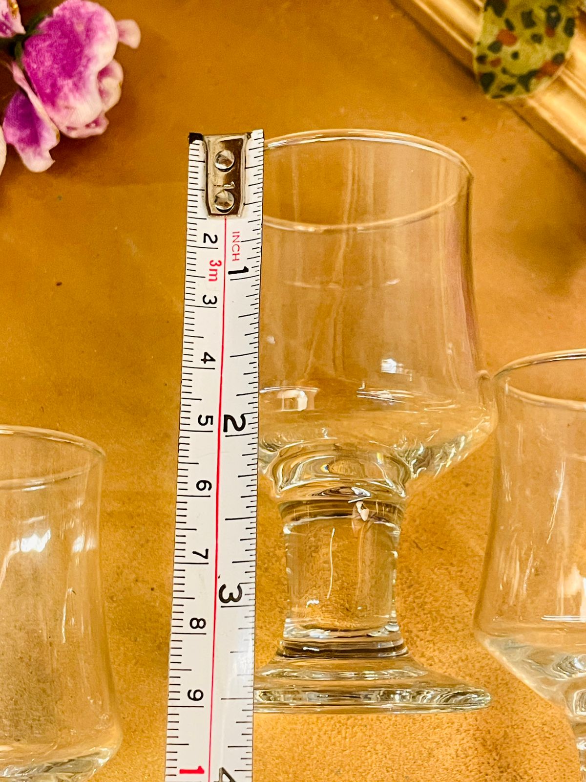 Set of 4 - Vintage Pedestal Glass Goblets – Minimal Clear Drinkware