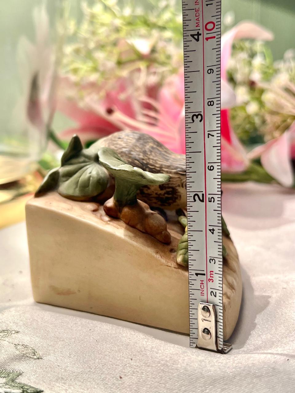 Hedgehog Garden Figurine with Leaves 7cm - 1 Piece