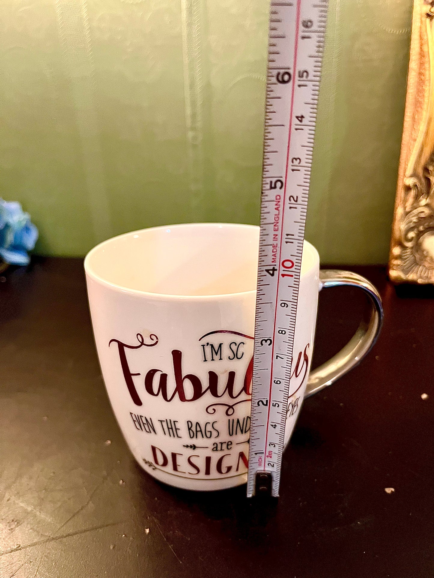 I’m So Fabulous Funny Quote Coffee Mug | White Ceramic Mug with Silver Handle