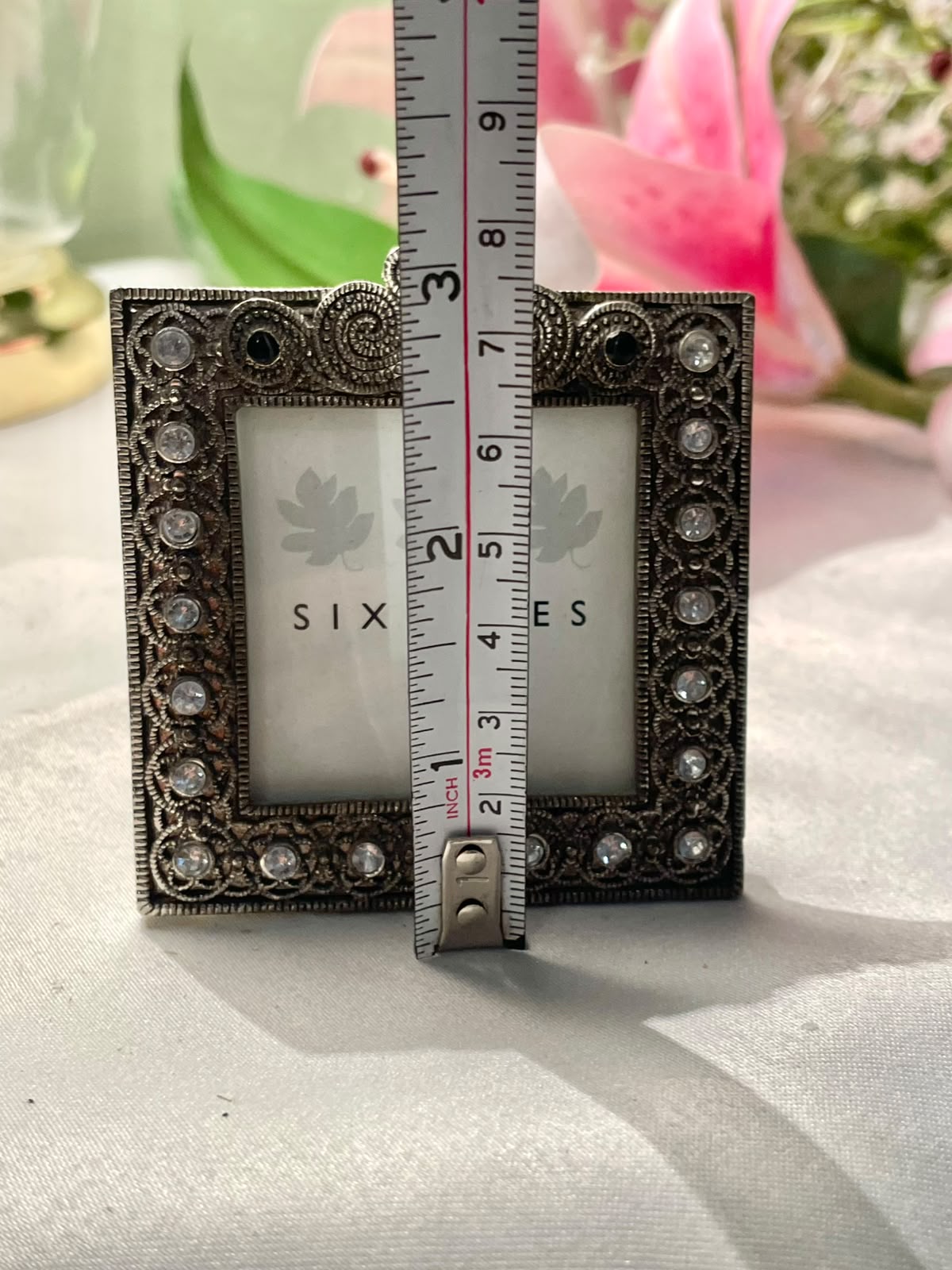 Six Trees Silver-Tone Crystal Accent Mini Photo Frame 8cm