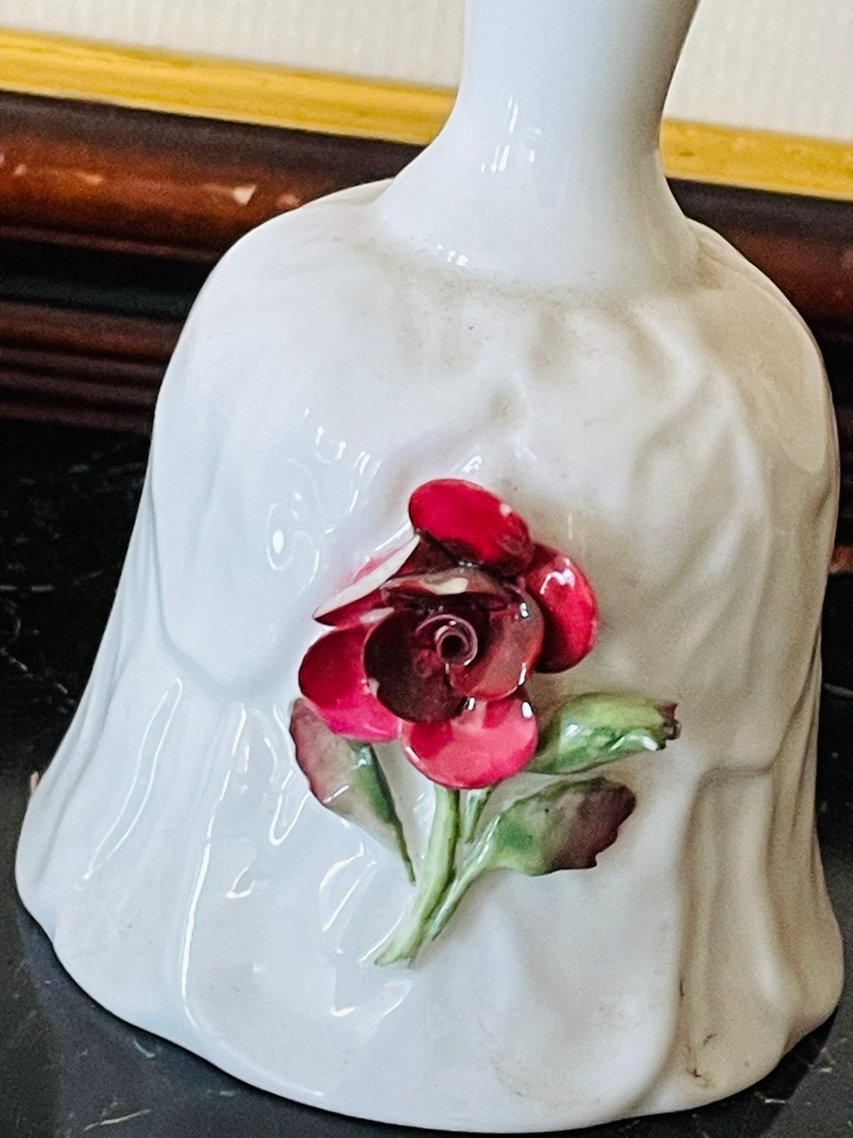 Vintage Coalport Bone China Bell – Red Rose Motif, England