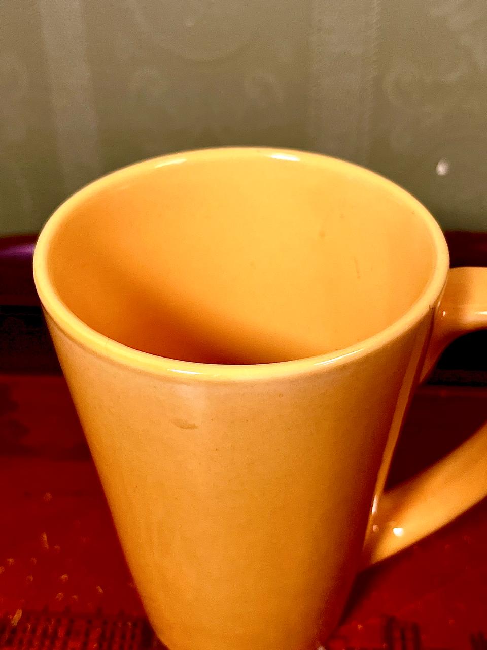 Mustard Yellow Tall Ceramic Coffee Mug 5"