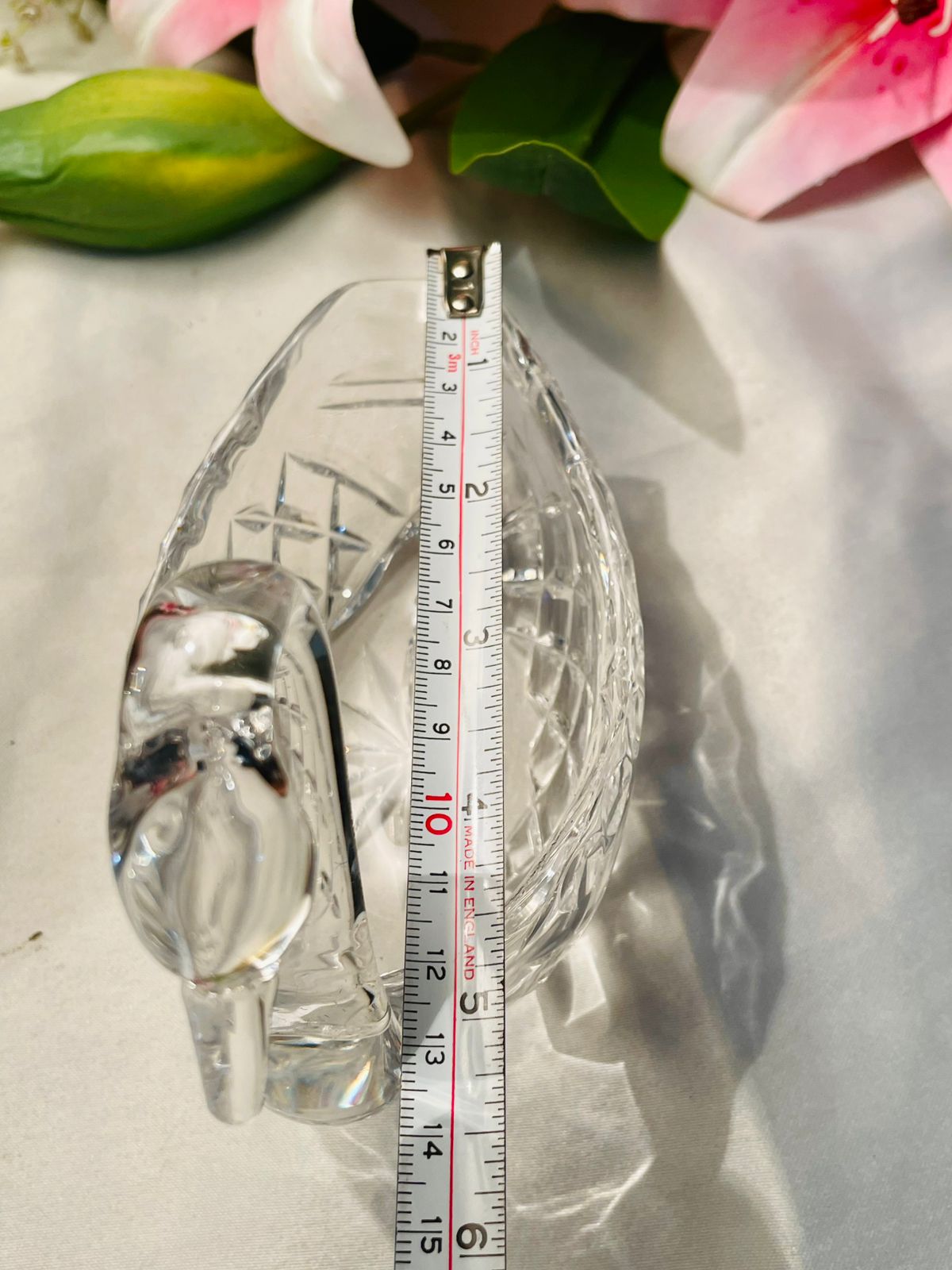 Clear Cut Crystal Swan Decorative Dish 5.5 in