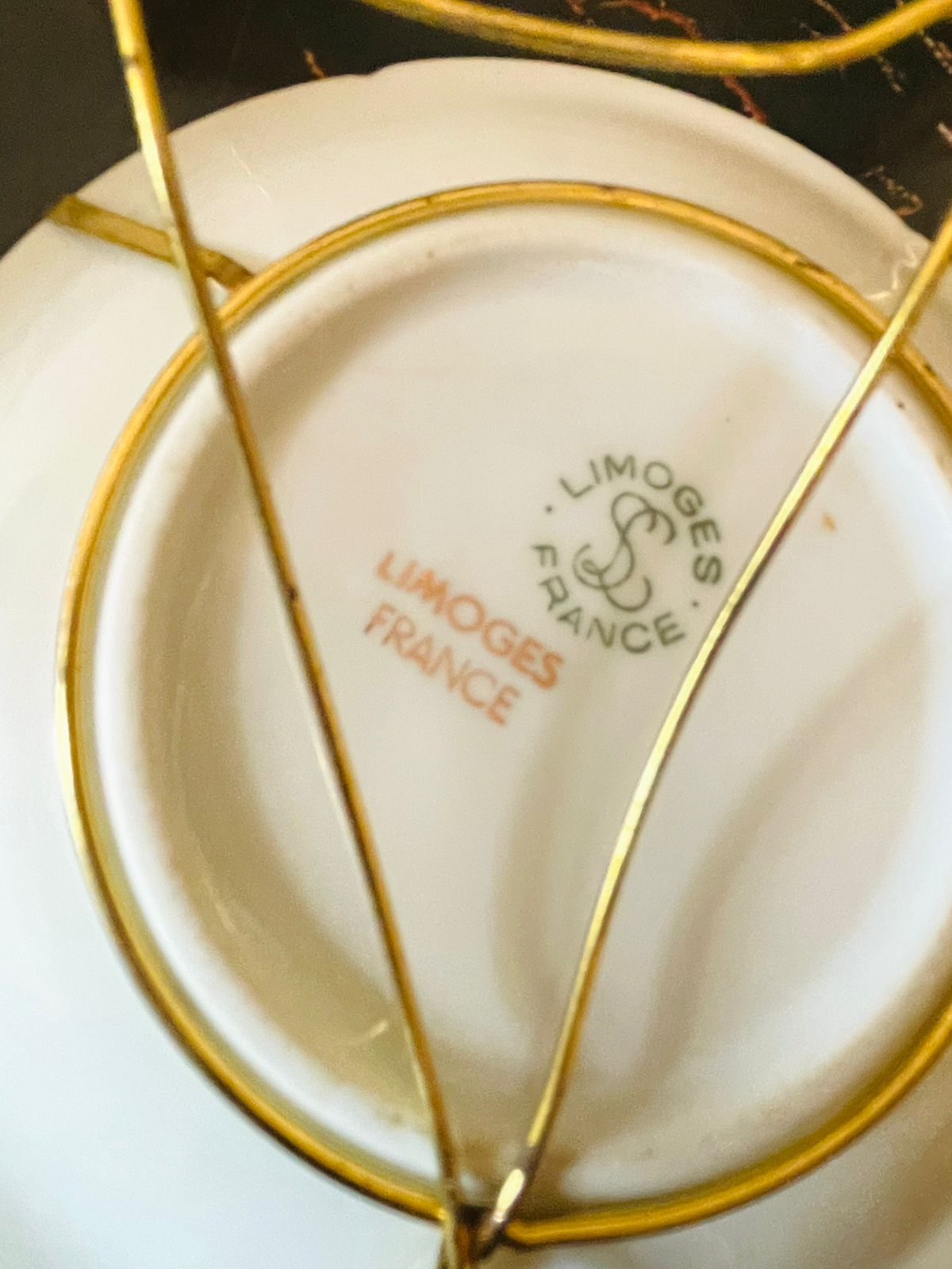 Limoges France Mini Decorative Plate – Rococo Courting Scene with Gold Scrollwork