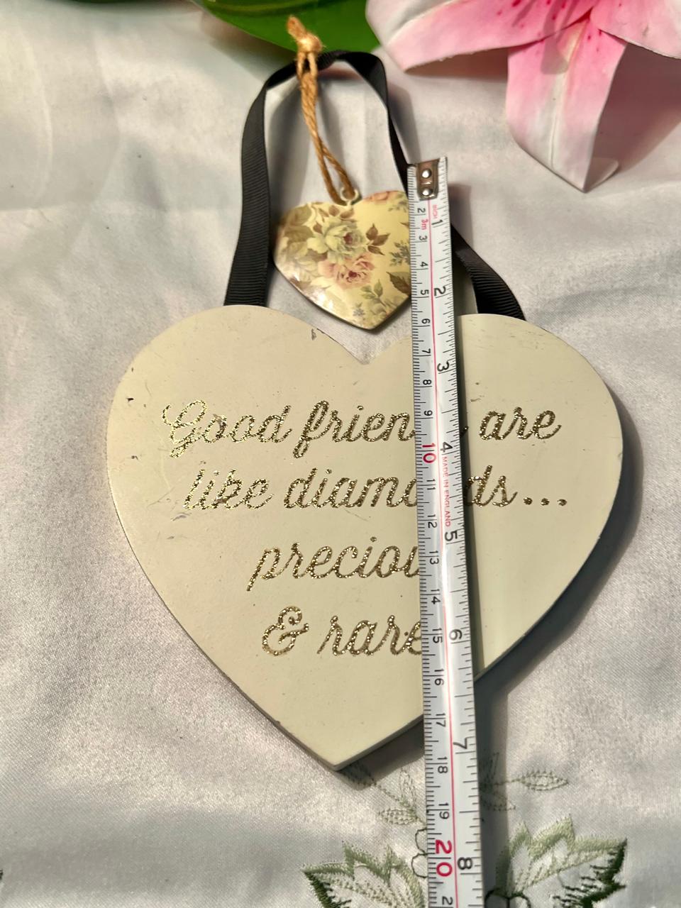 Heart-Shaped Friendship Hanging Plaque 7"
