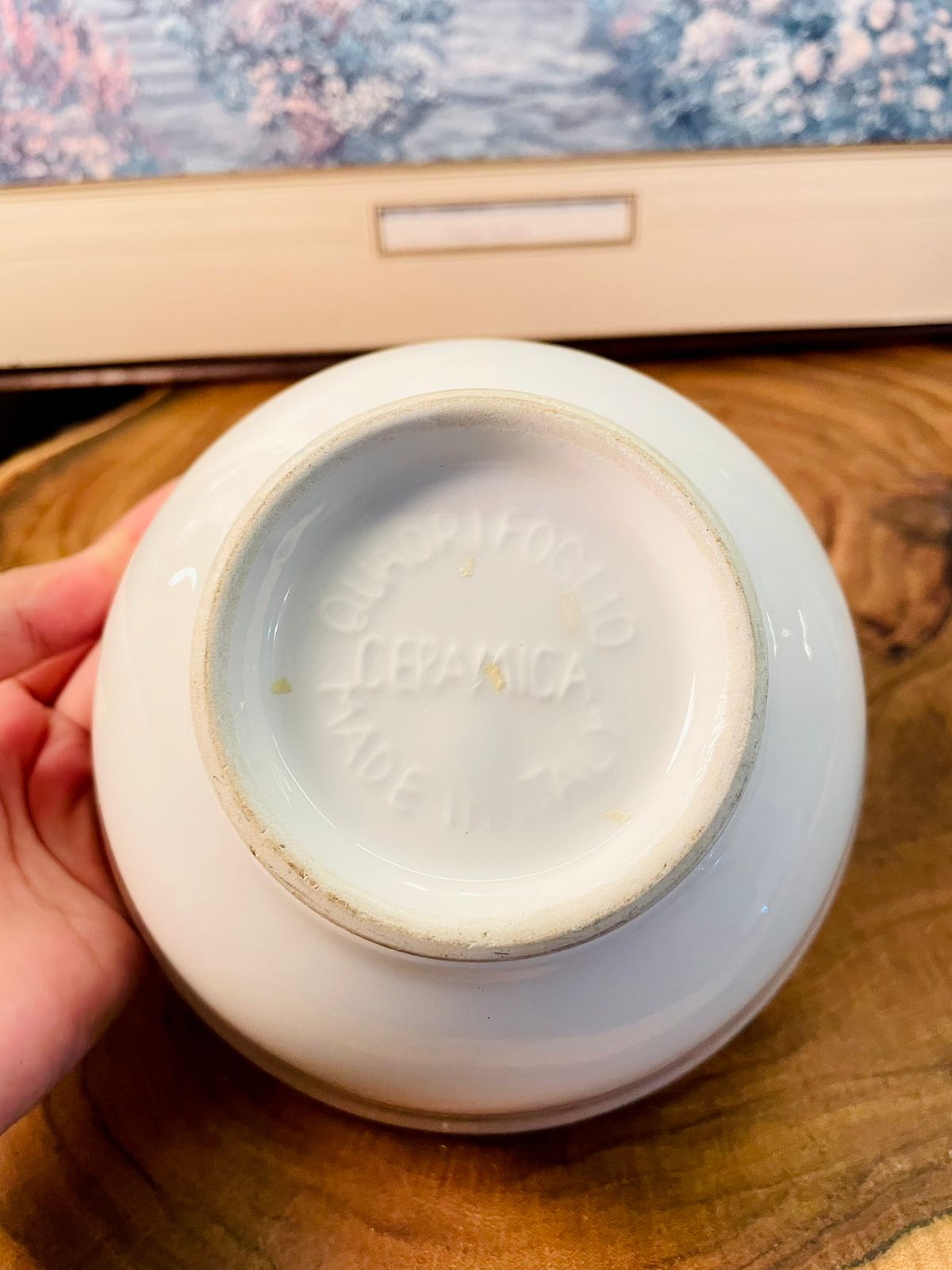 Set of 4 White Italian Ceramic Bowls | Vintage Tableware