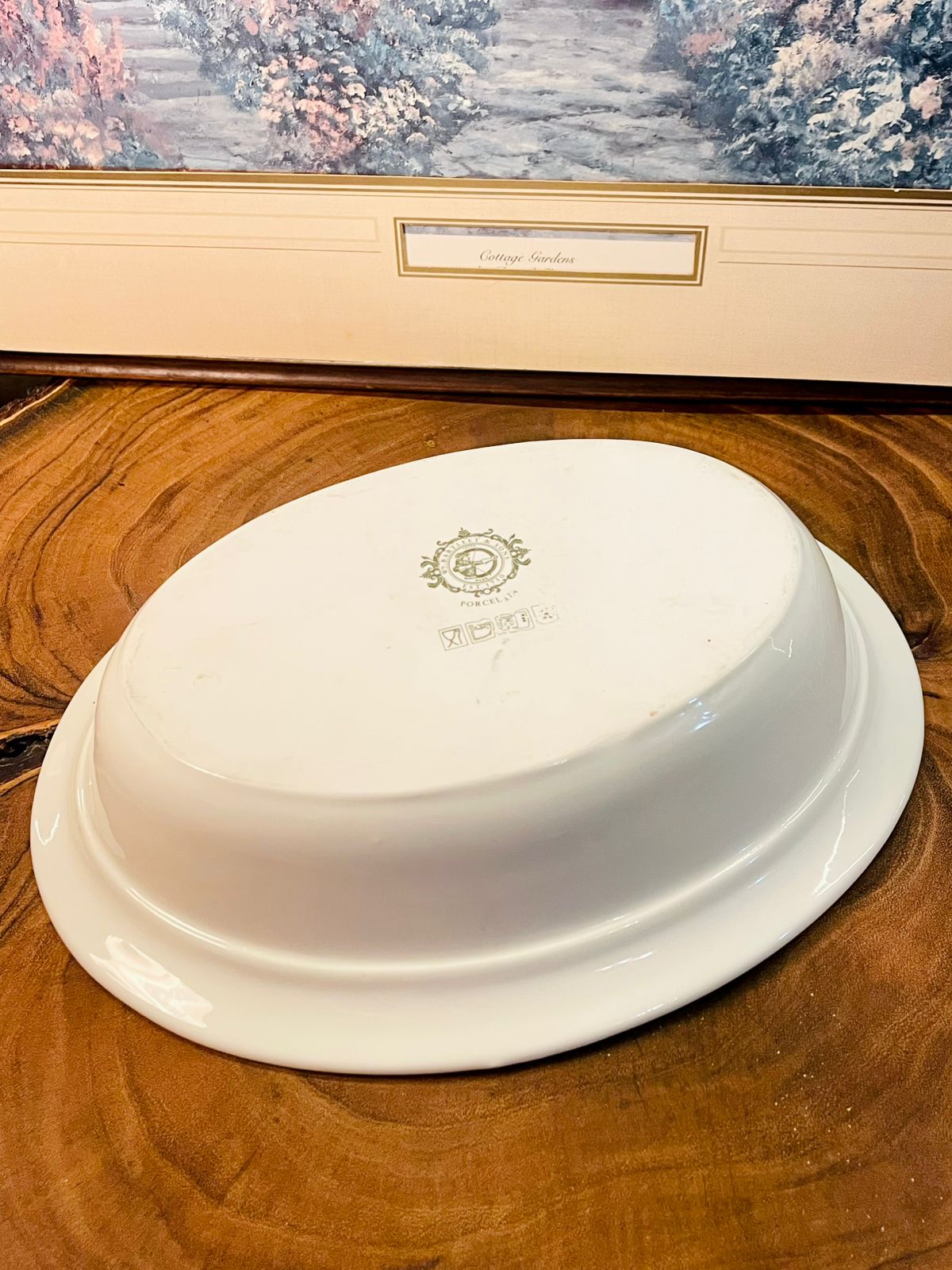 White Porcelain Oval Serving Bowl | Minimal Vintage Tableware