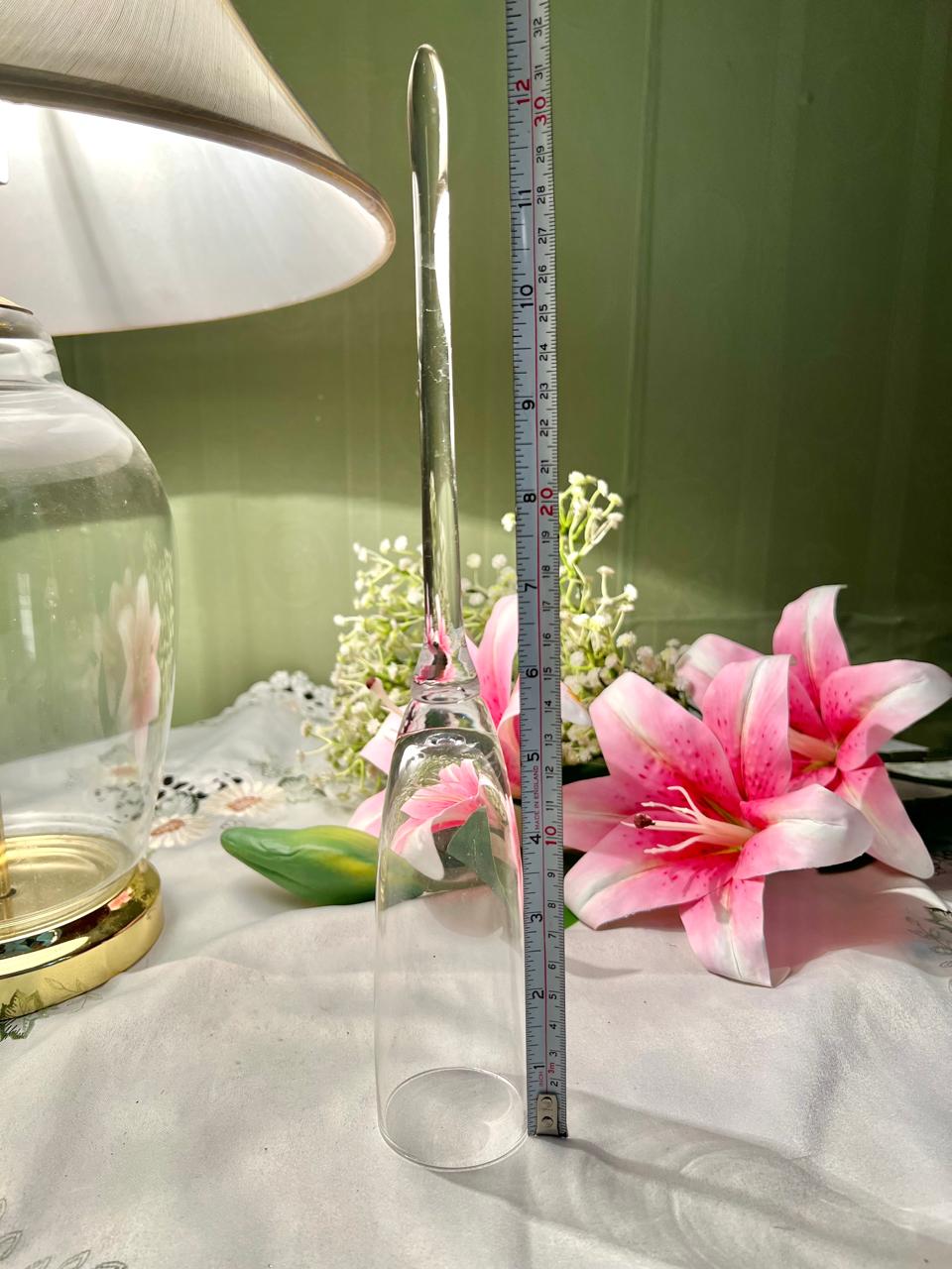 Tall Clear Crystal Decor 11.5"