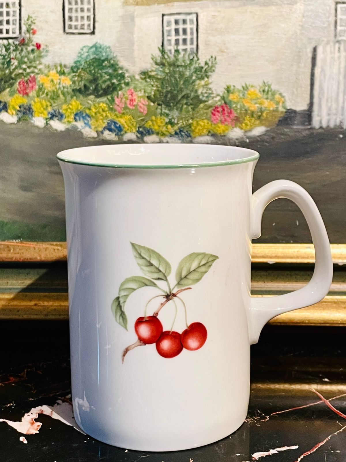 Royal Kingston Bone China Mug – Vintage Plum, Strawberry & Cherry Design (England)