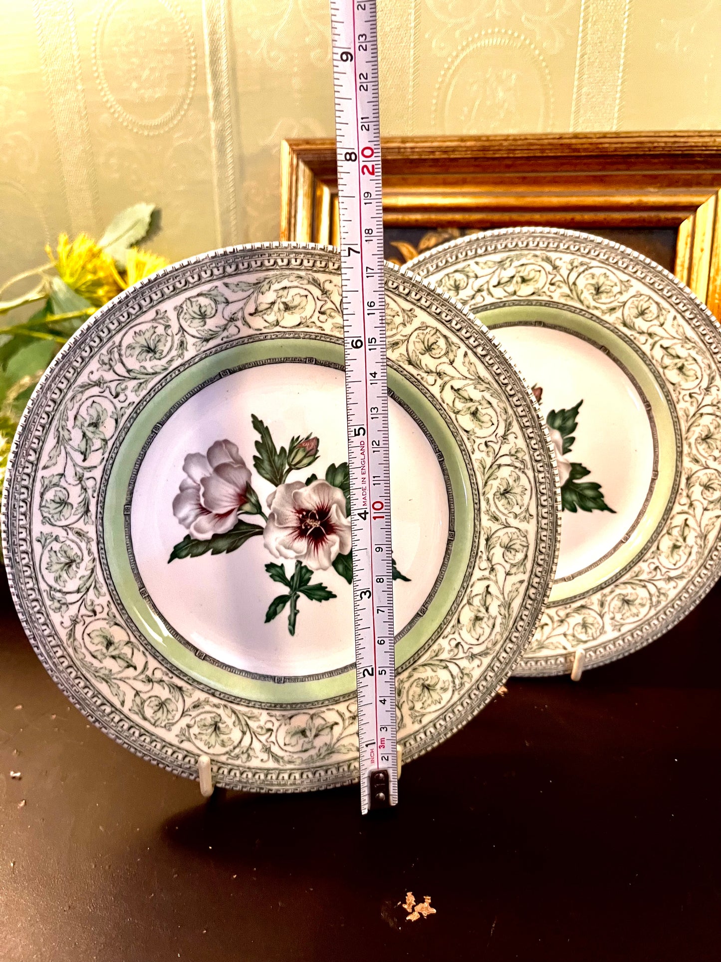 Set of 2 Royal Horticultural Society Applebee Collection Hibiscus Side Plates – Made in England – 18cm