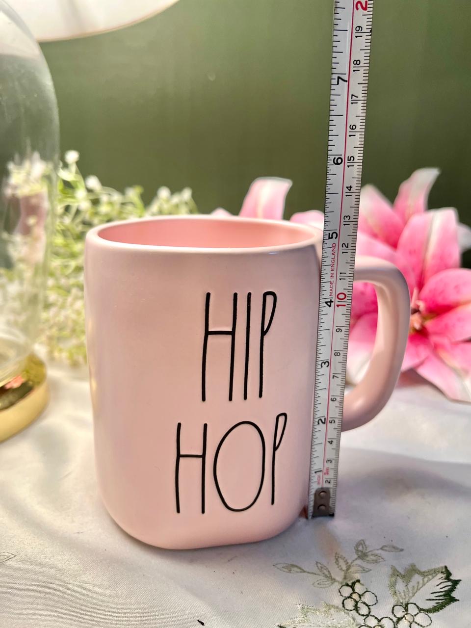 Hand Painted Rae Dunn Hip Hop Pink Ceramic Mug – 12cm