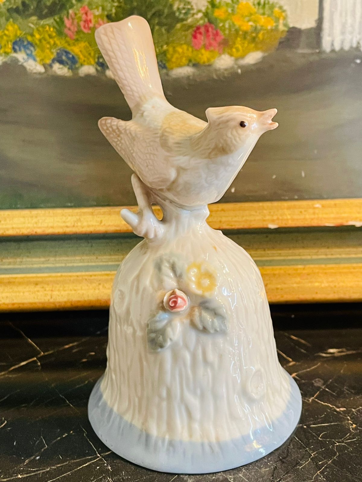 Vintage Towle White Dove Bird Porcelain Bell – Flower Bell Collectible