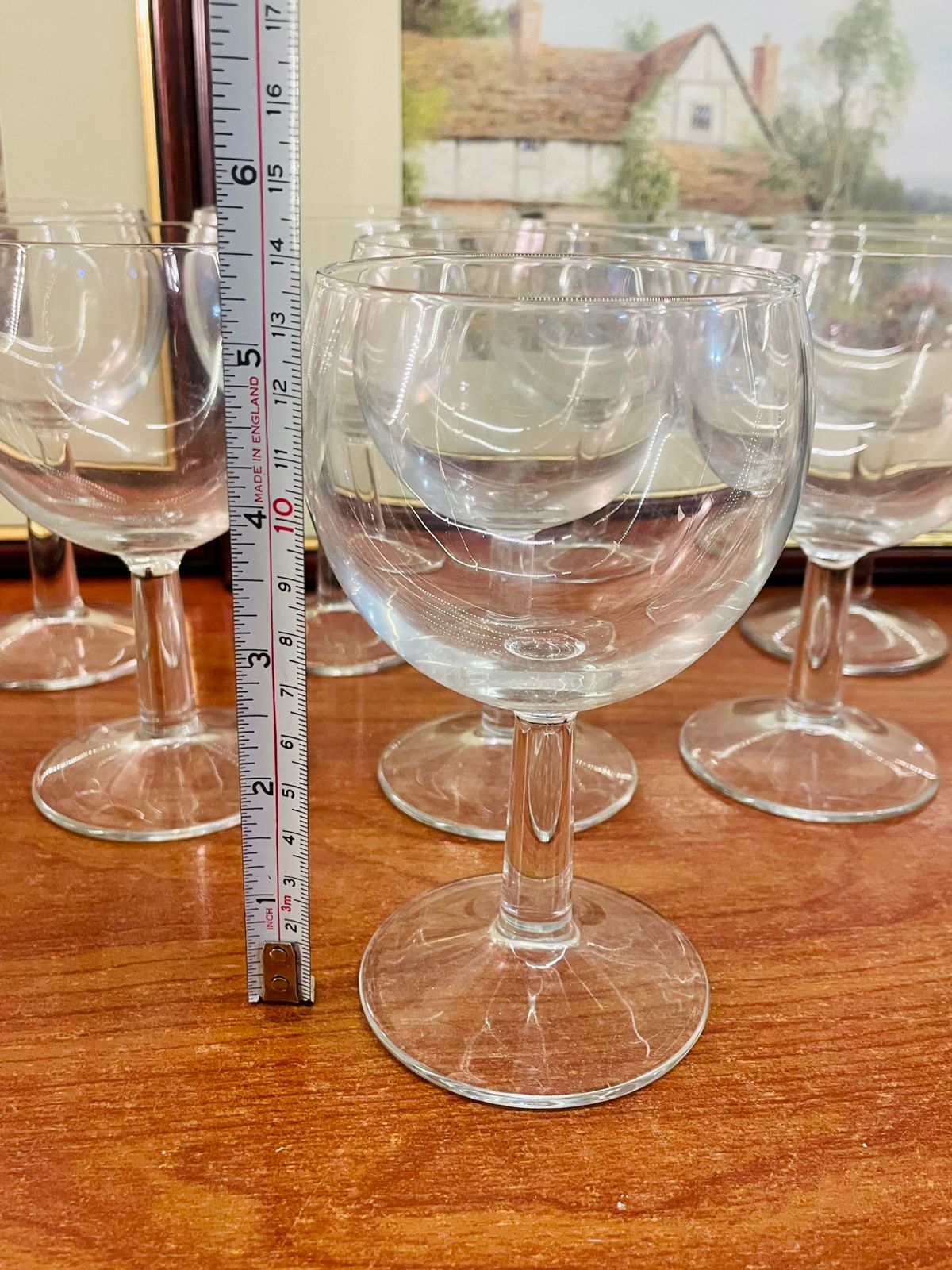 Set of 8 Clear Glasses – 6 Inch Height | Elegant Stemware