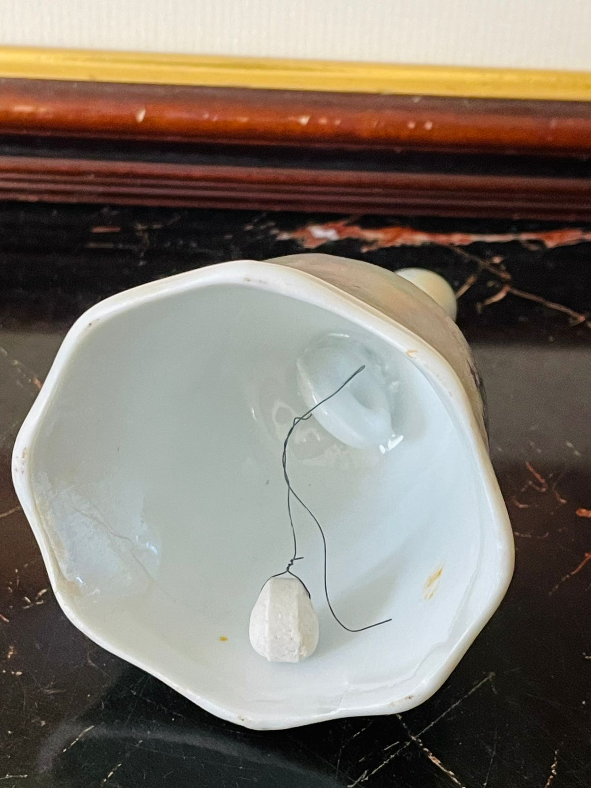Small Iridescent Souvenir Bell – Blue Flowers, San Diego California Collectible