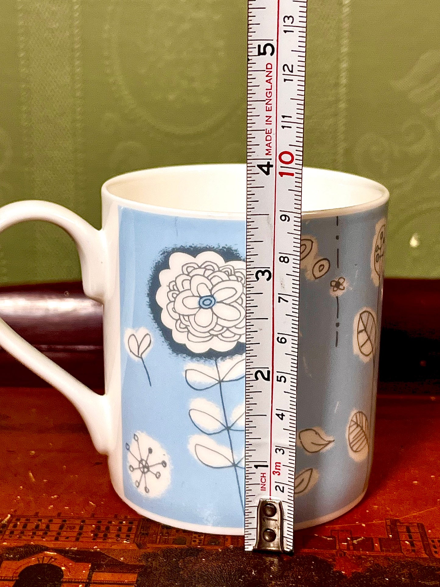 Repeat Repeat Serenity Blue Floral Bone China Unwind Mug