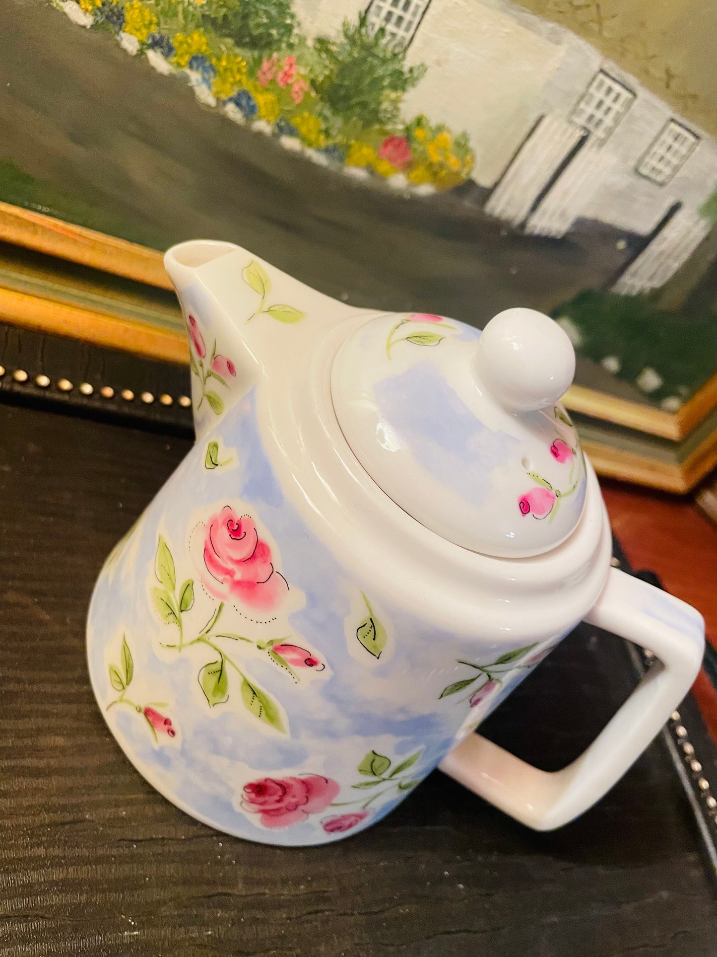 Floral Teapot, Kettle, Victorian Style, Porcelain