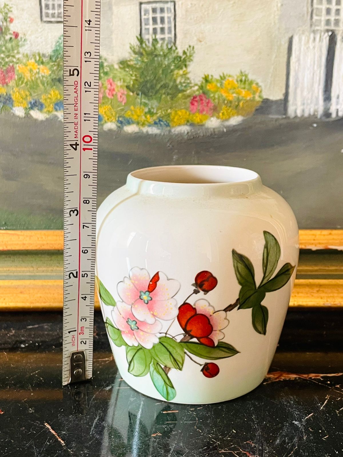 Royal Worcester “Palissy” England – Hand-Painted Floral Mini Vase