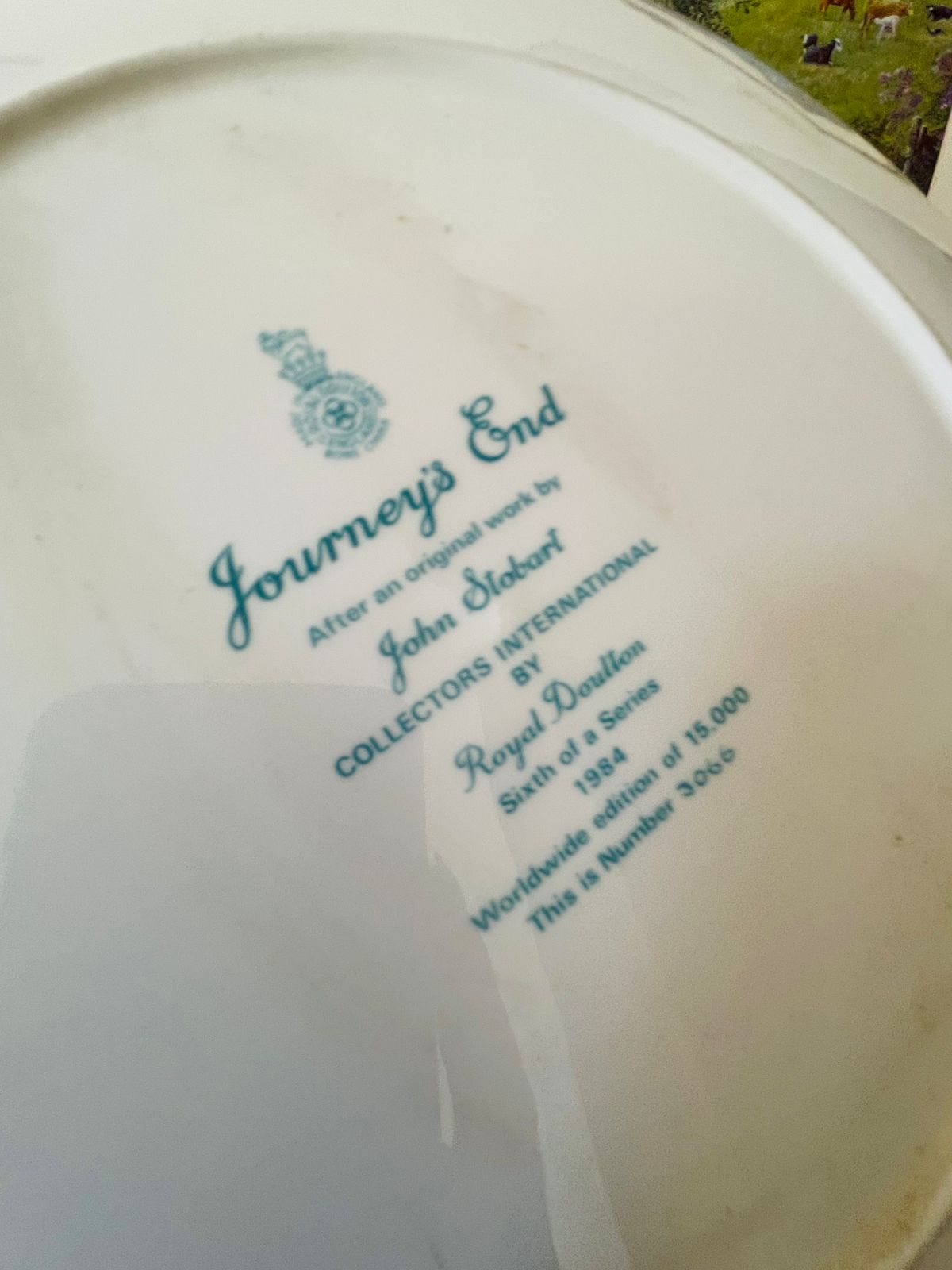 Royal Doulton “Journey’s End” Collectors Plate – Limited Edition (1984)