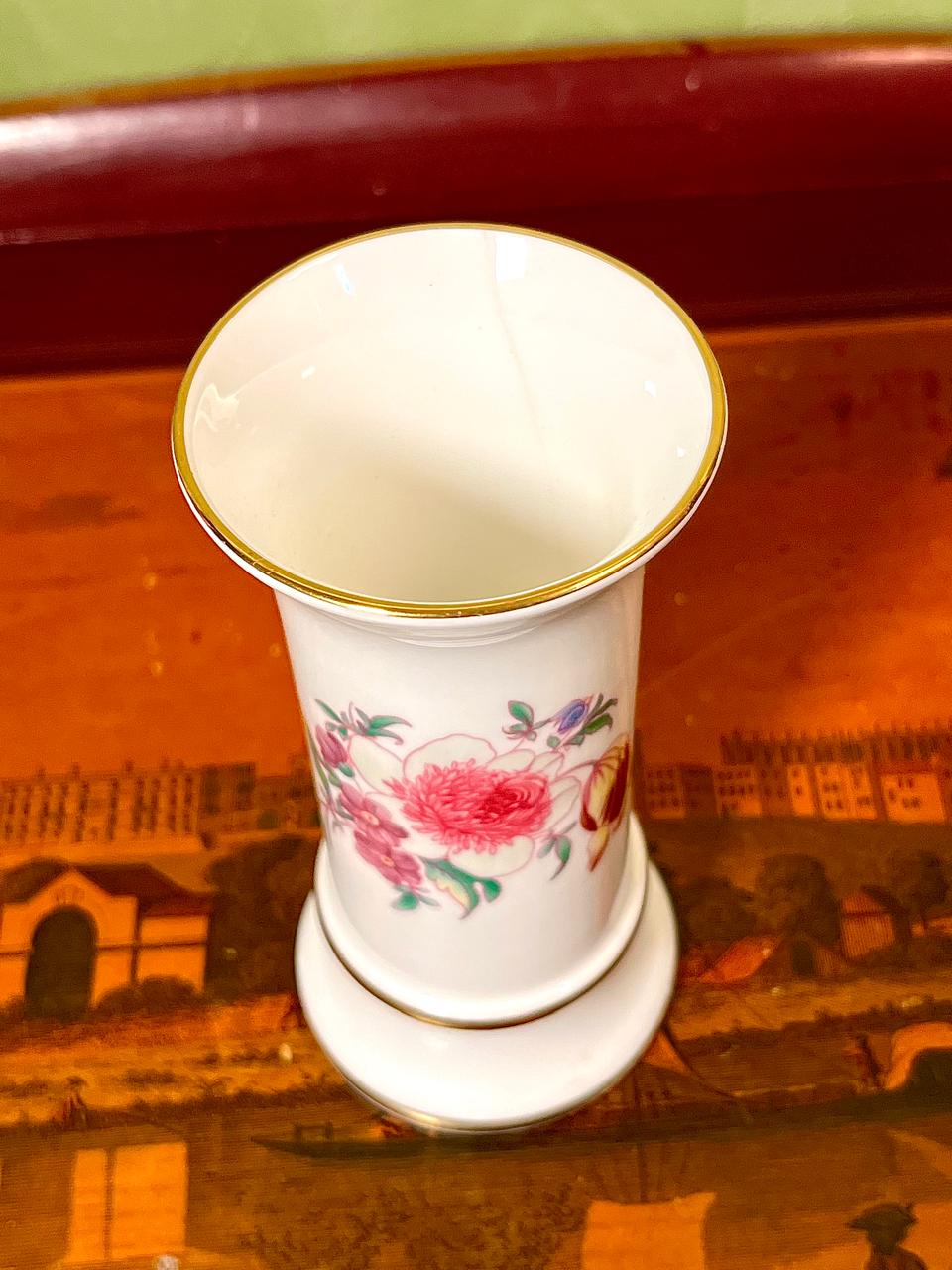 Coalport Bone China Floral Bud Vase with Gold Trim 6 Inch | Made in England