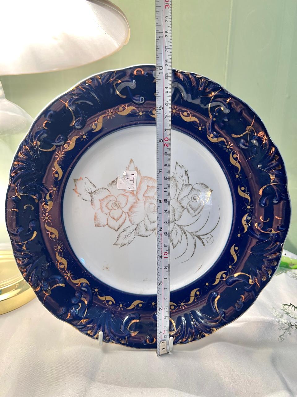 Yamasen Gold Collection Blue & Gold Decorative Plate 25cm