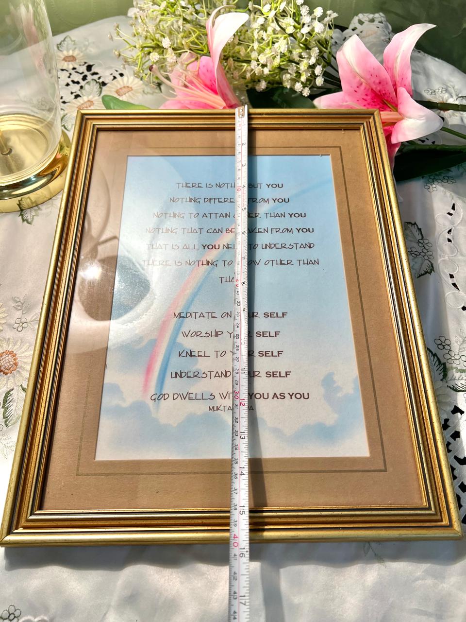 Framed Inspirational Quote Print in Gold-Tone Frame 16"